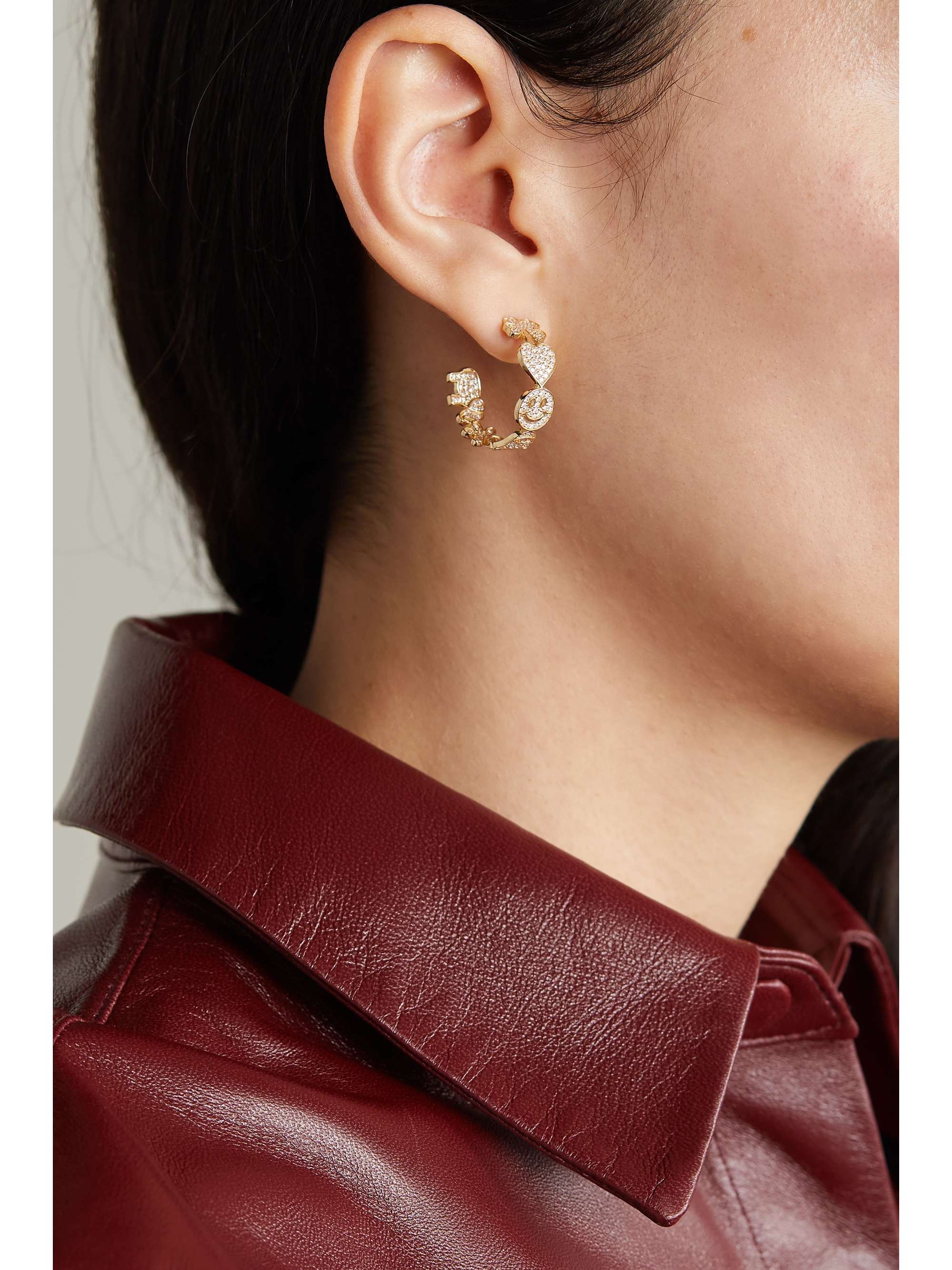 SYDNEY EVAN Medium Icon 14-karat gold diamond hoop earrings