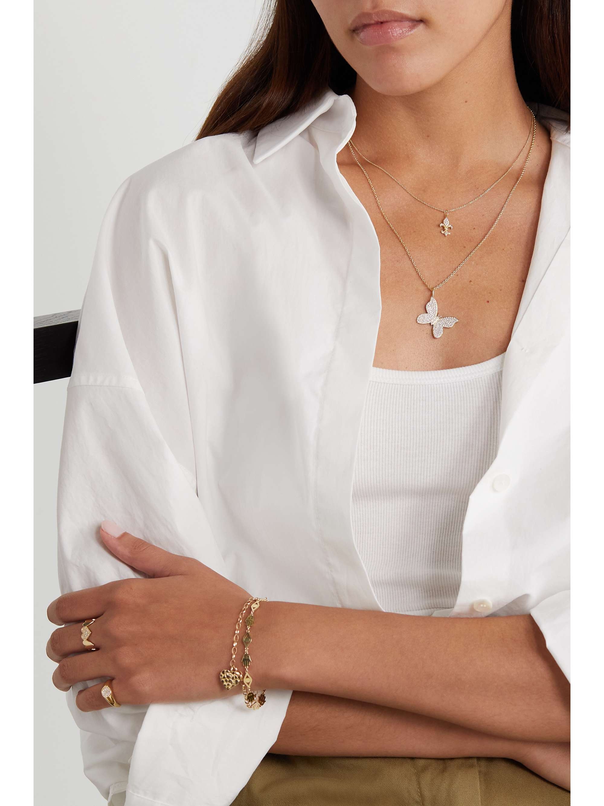 SYDNEY EVAN 14-karat gold diamond necklace