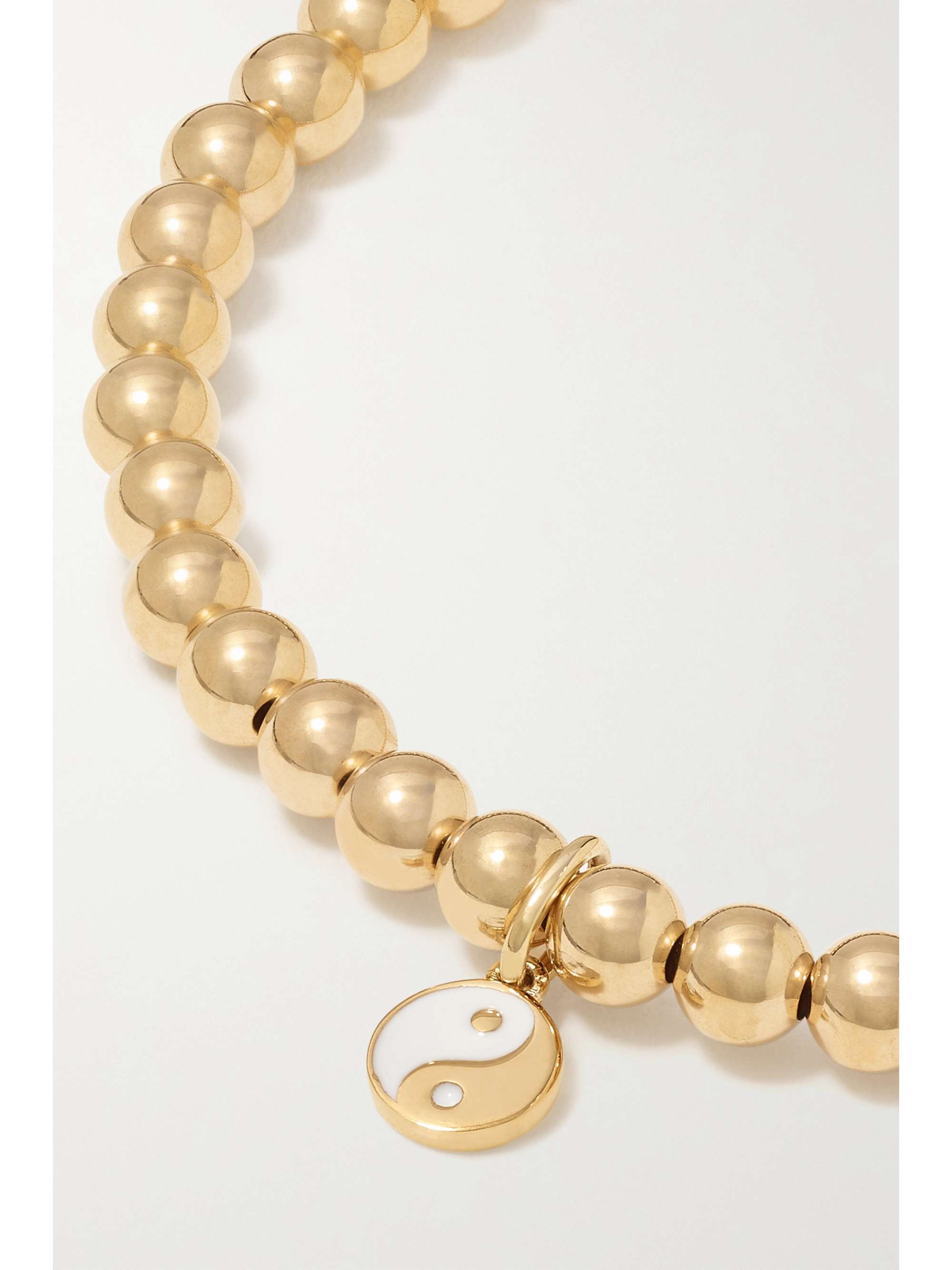 SYDNEY EVAN Yin Yang 14-karat gold enamel bracelet