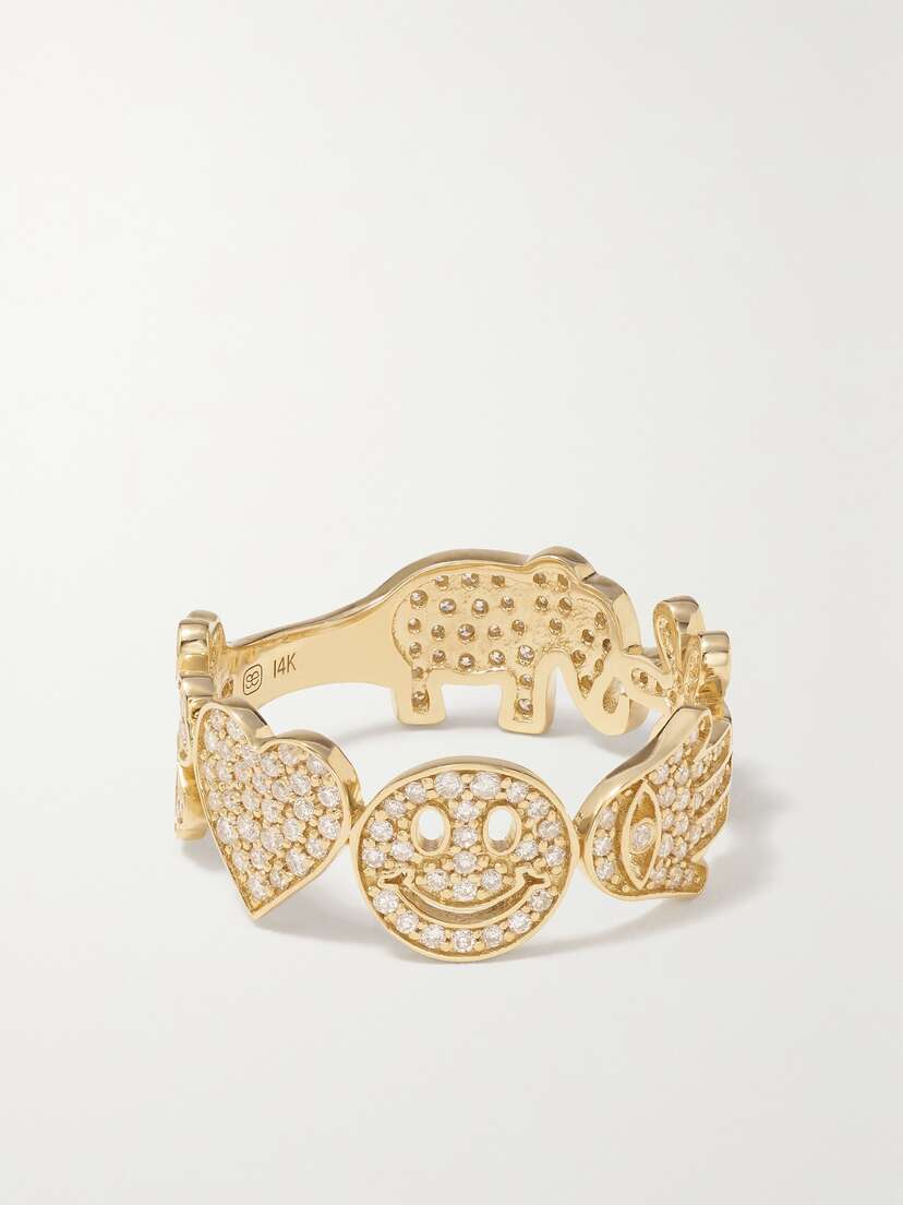 Sydney Evan Icon 14-karat Gold Diamond Ring