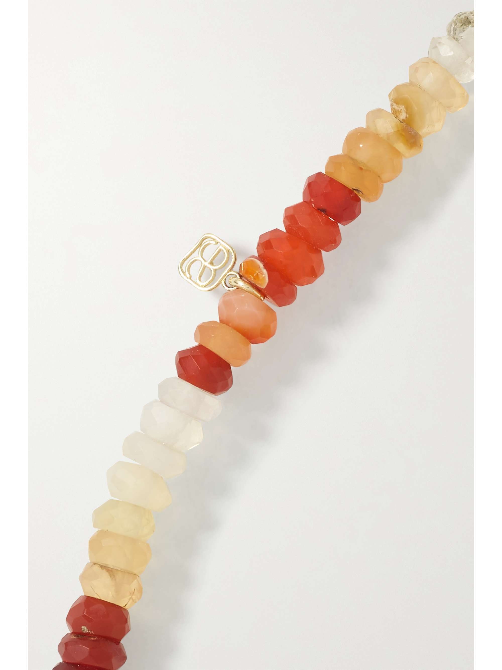 SYDNEY EVAN Mushroom 14-karat gold, enamel and opal bracelet