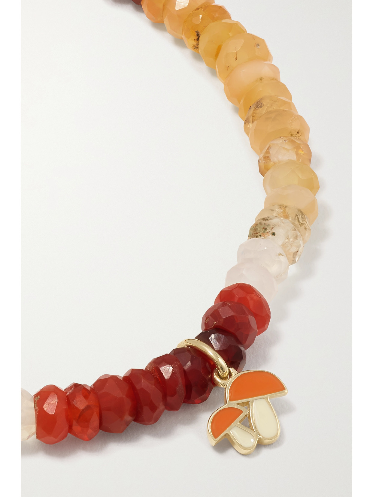 Sydney Evan Mushroom 14-karat Gold, Enamel And Opal Bracelet In Gold