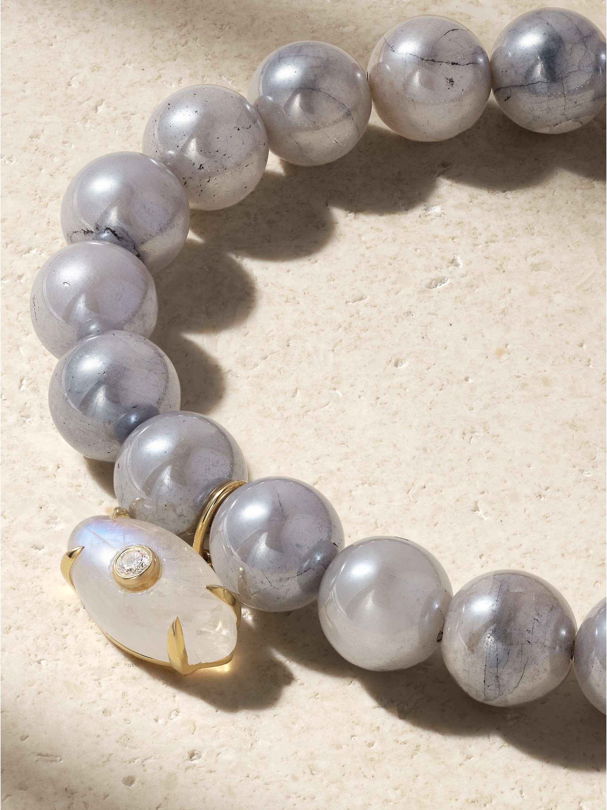 SYDNEY EVAN Star 14-karat gold, moonstone and diamond bracelet