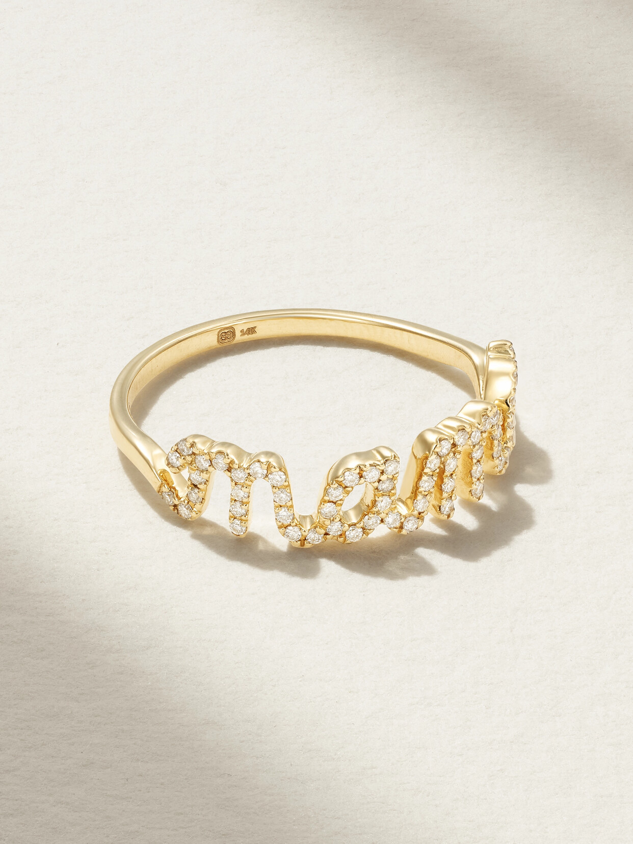 Sydney Evan Mama 14-karat Gold Diamond Ring