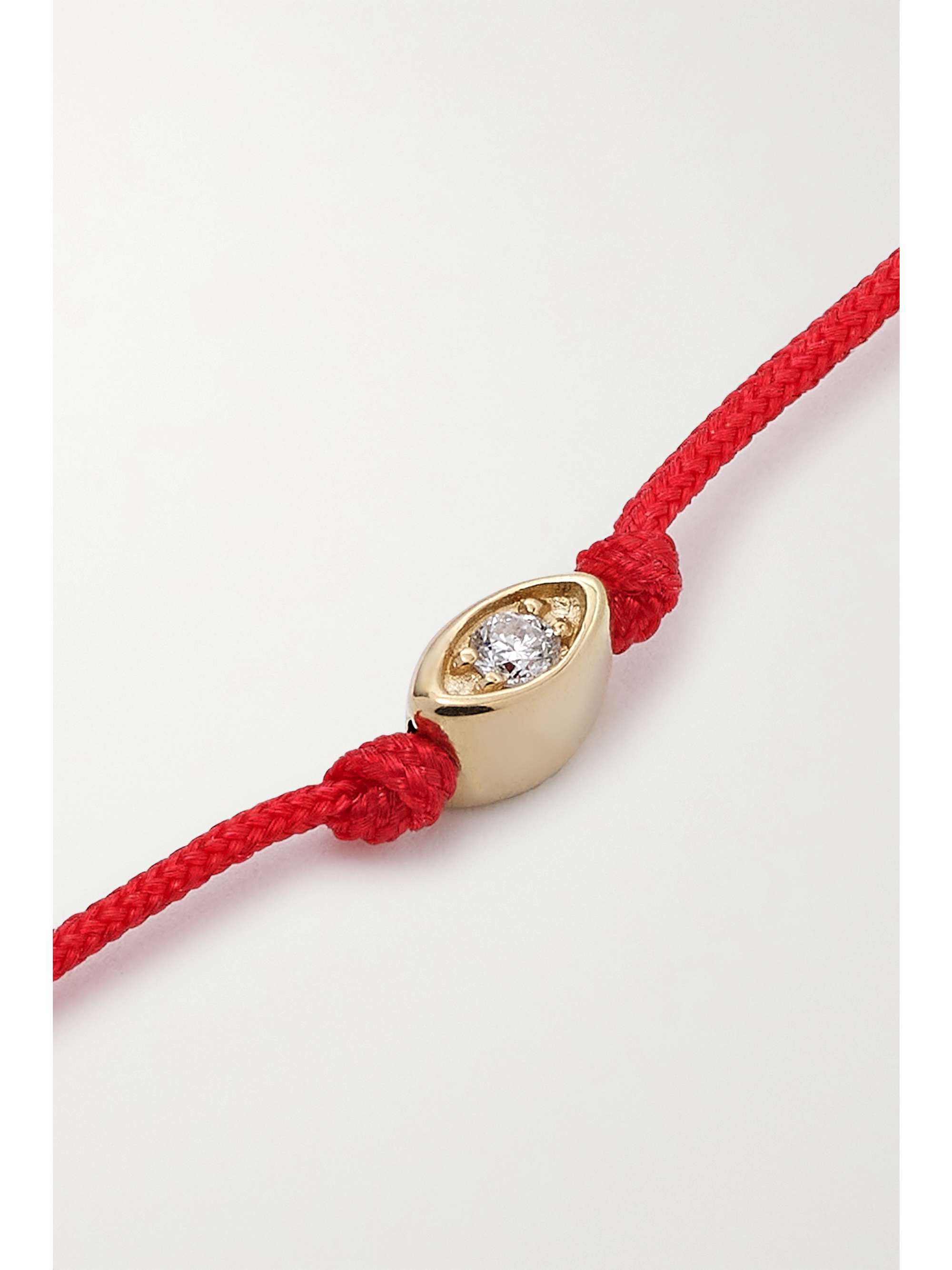 SYDNEY EVAN Evil Eye Kordelarmband mit Details aus 14 Karat Gold und Diamant