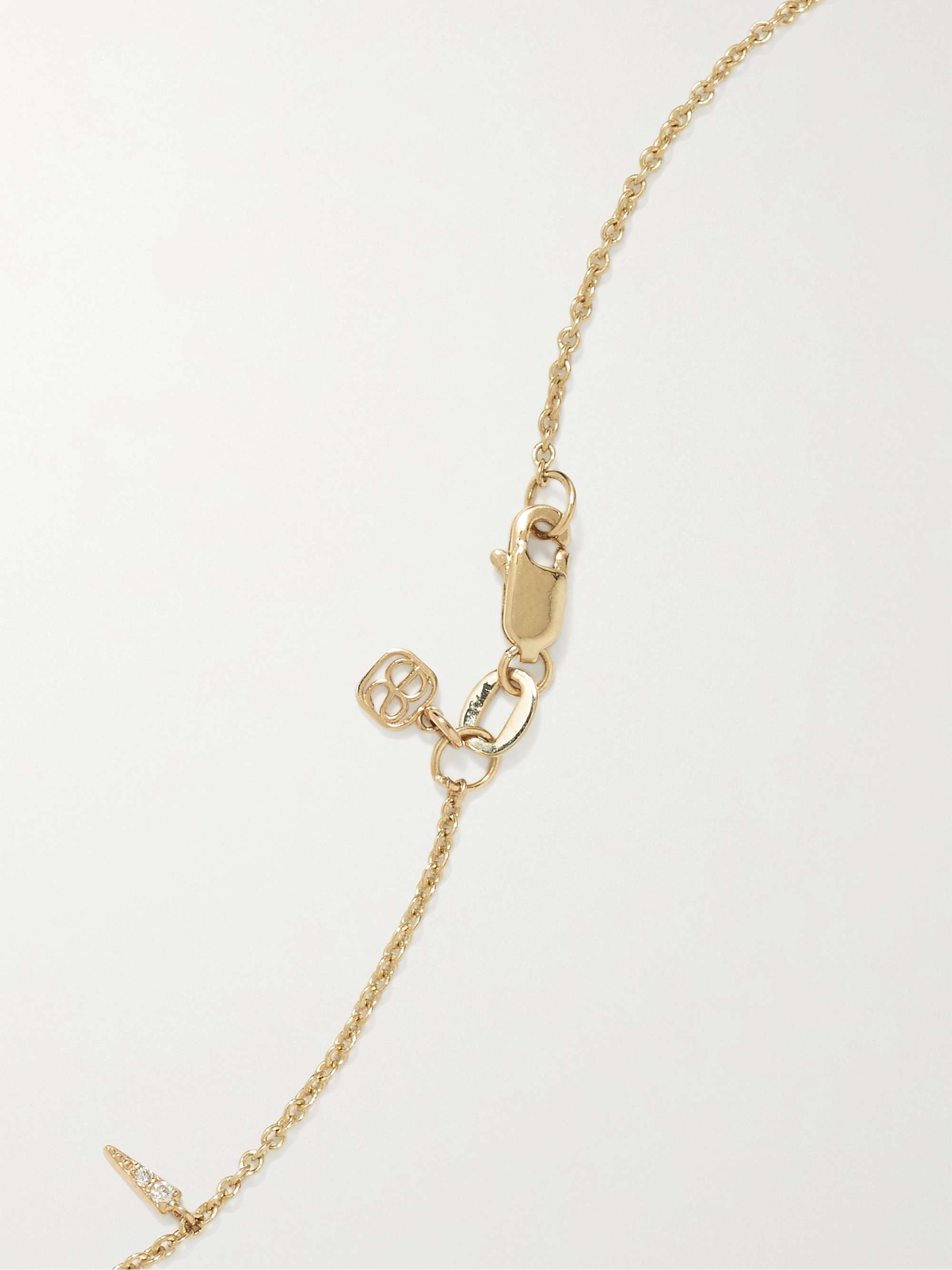 SYDNEY EVAN Large Groovy Eye 14-karat gold, diamond and enamel necklace