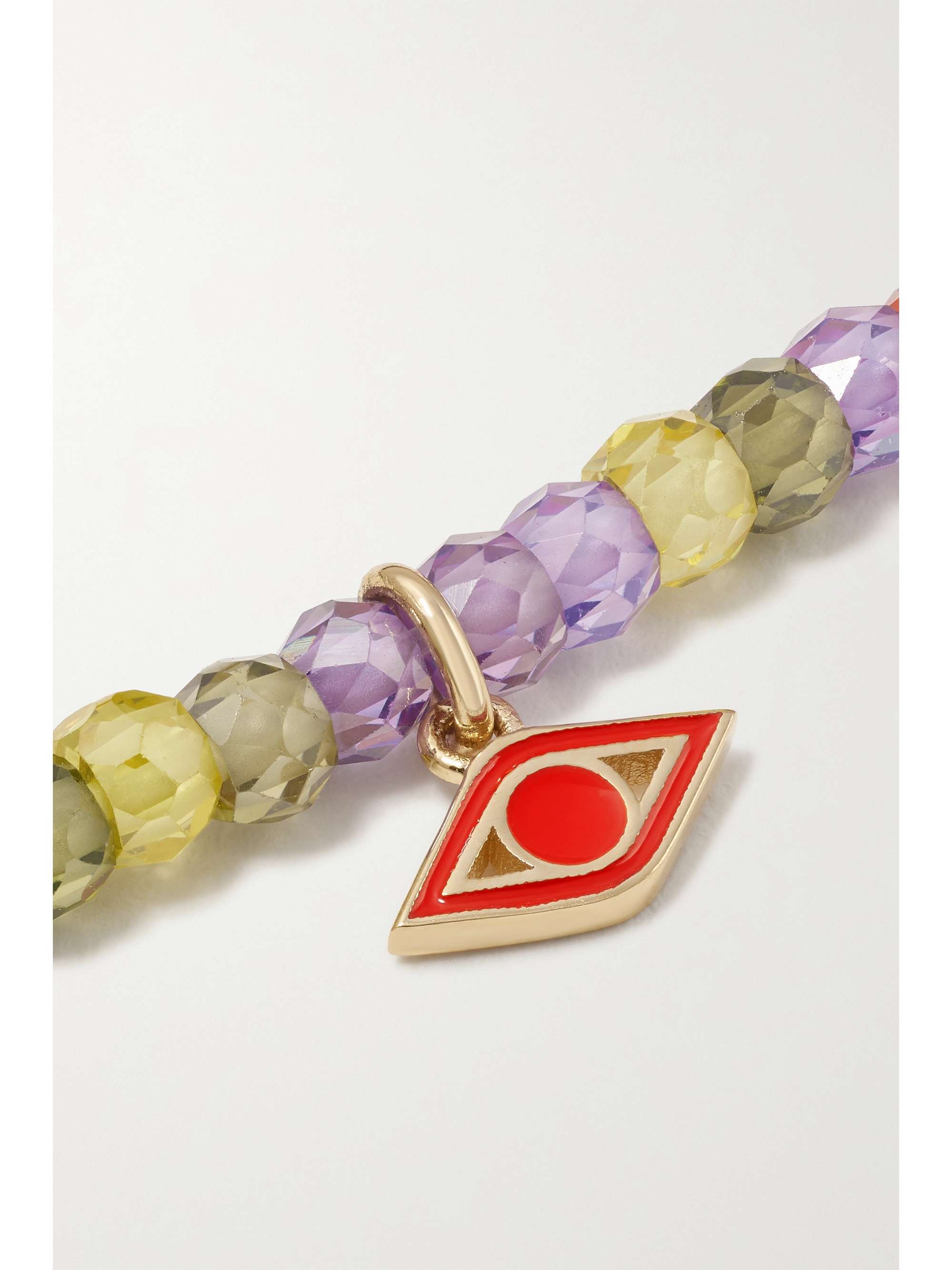 SYDNEY EVAN Mini Evil Eye 14-karat gold, enamel and zirconia bracelet
