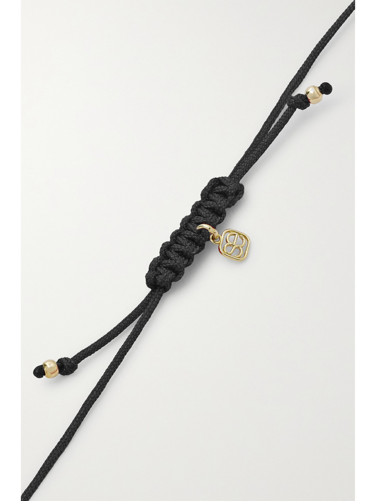 Sydney Evan Evil Eye 14-karat Gold, Cord And Diamond Bracelet In Gold