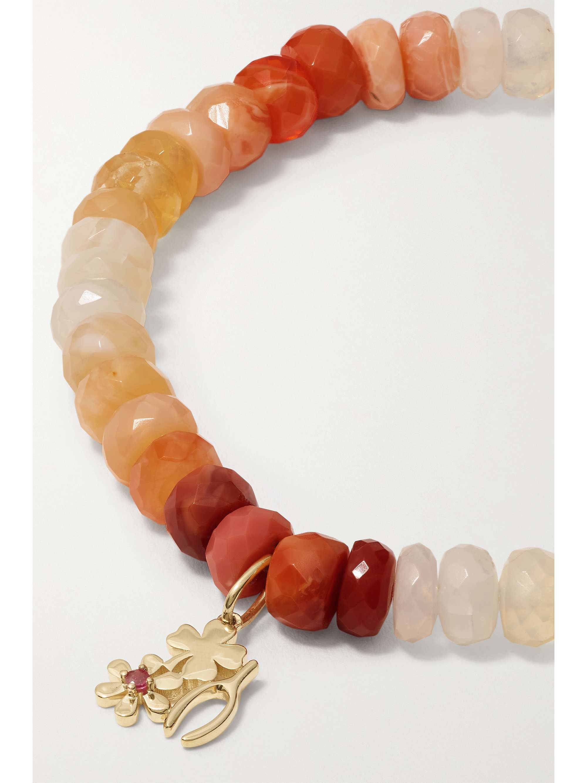 SYDNEY EVAN Lucky Wish 14-karat gold, opal and ruby bracelet