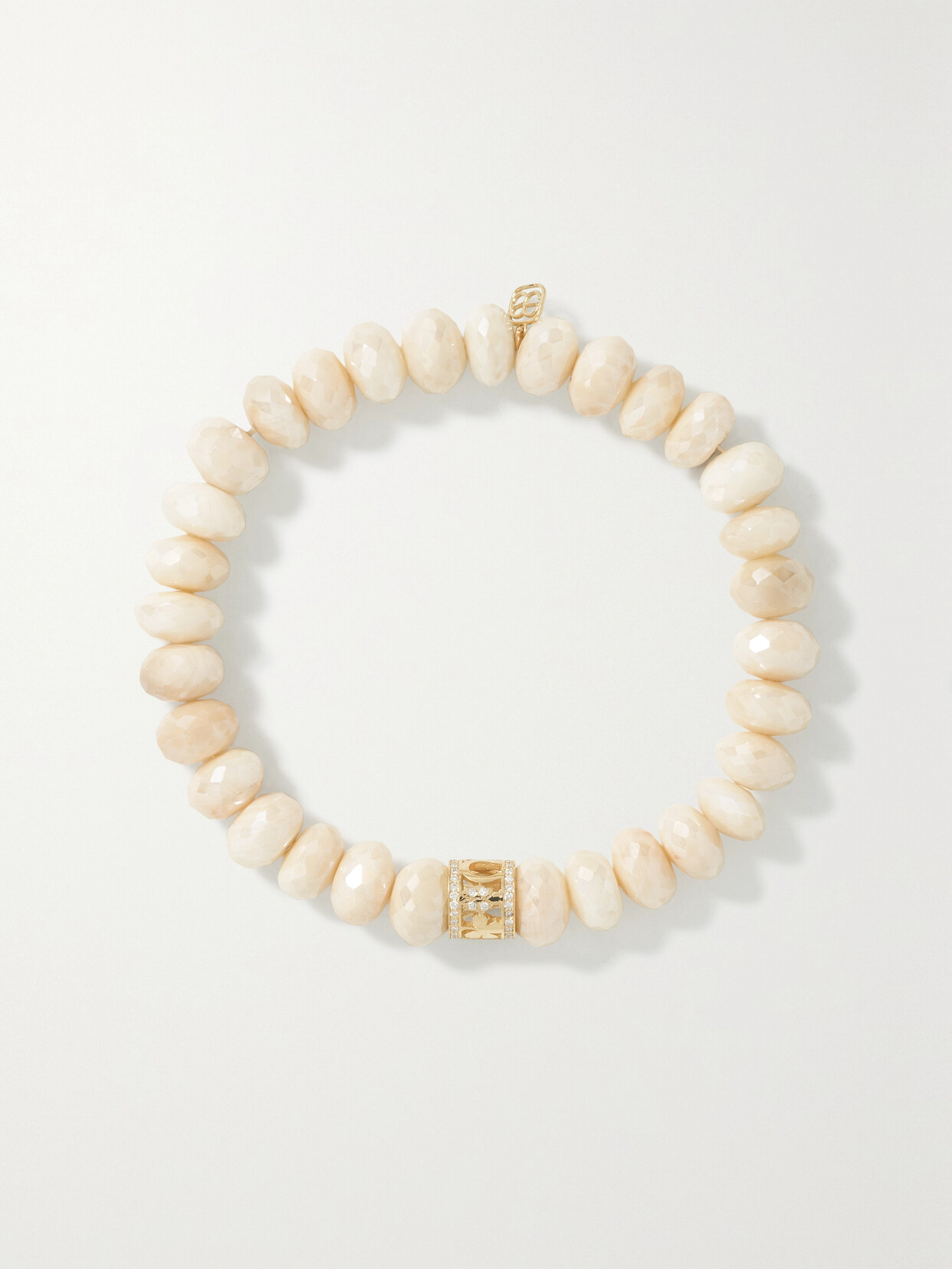 Sydney Evan Lucky Icon 14-karat Gold, Moonstone And Diamond Bracelet