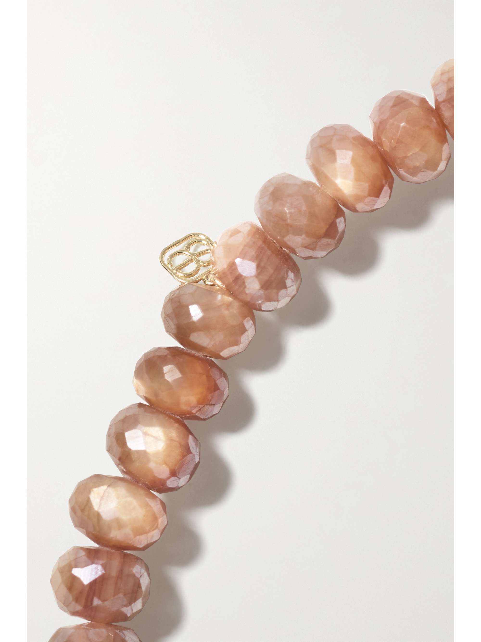 SYDNEY EVAN Groovy Eye 14-karat gold moonstone, enamel and diamond bracelet