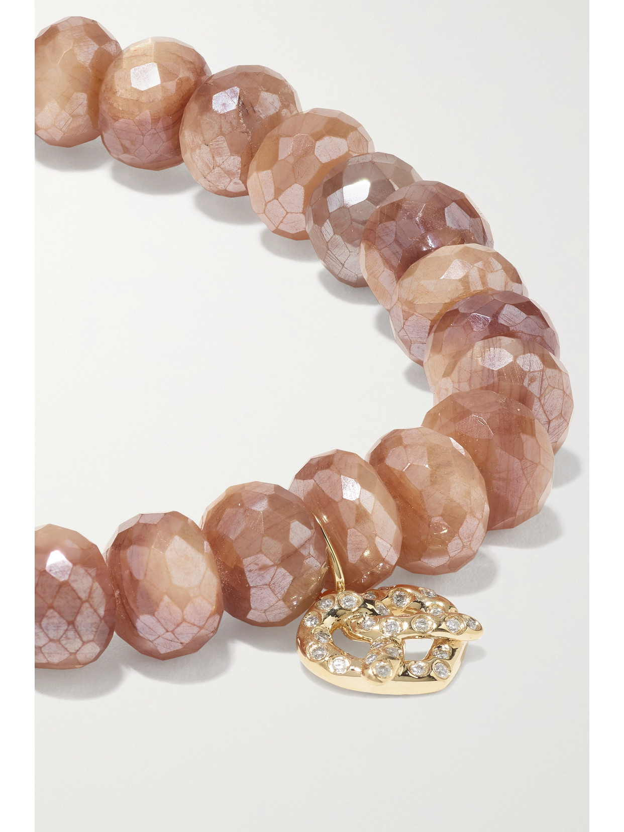 Shop Sydney Evan Pretzel 14-karat Gold, Moonstone And Diamond Bracelet