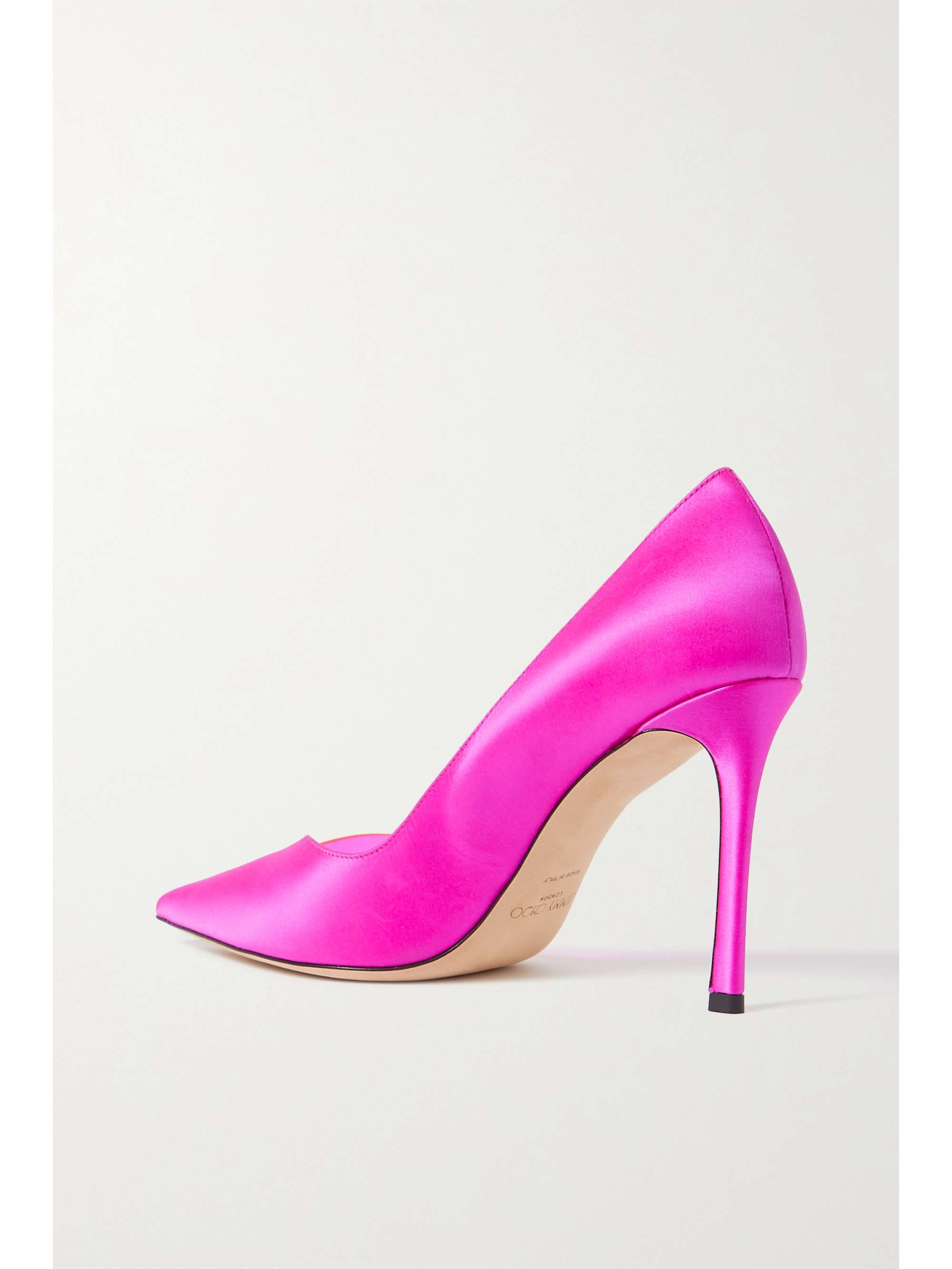 JIMMY CHOO Cass 95 satin and PVC pumps | NET-A-PORTER