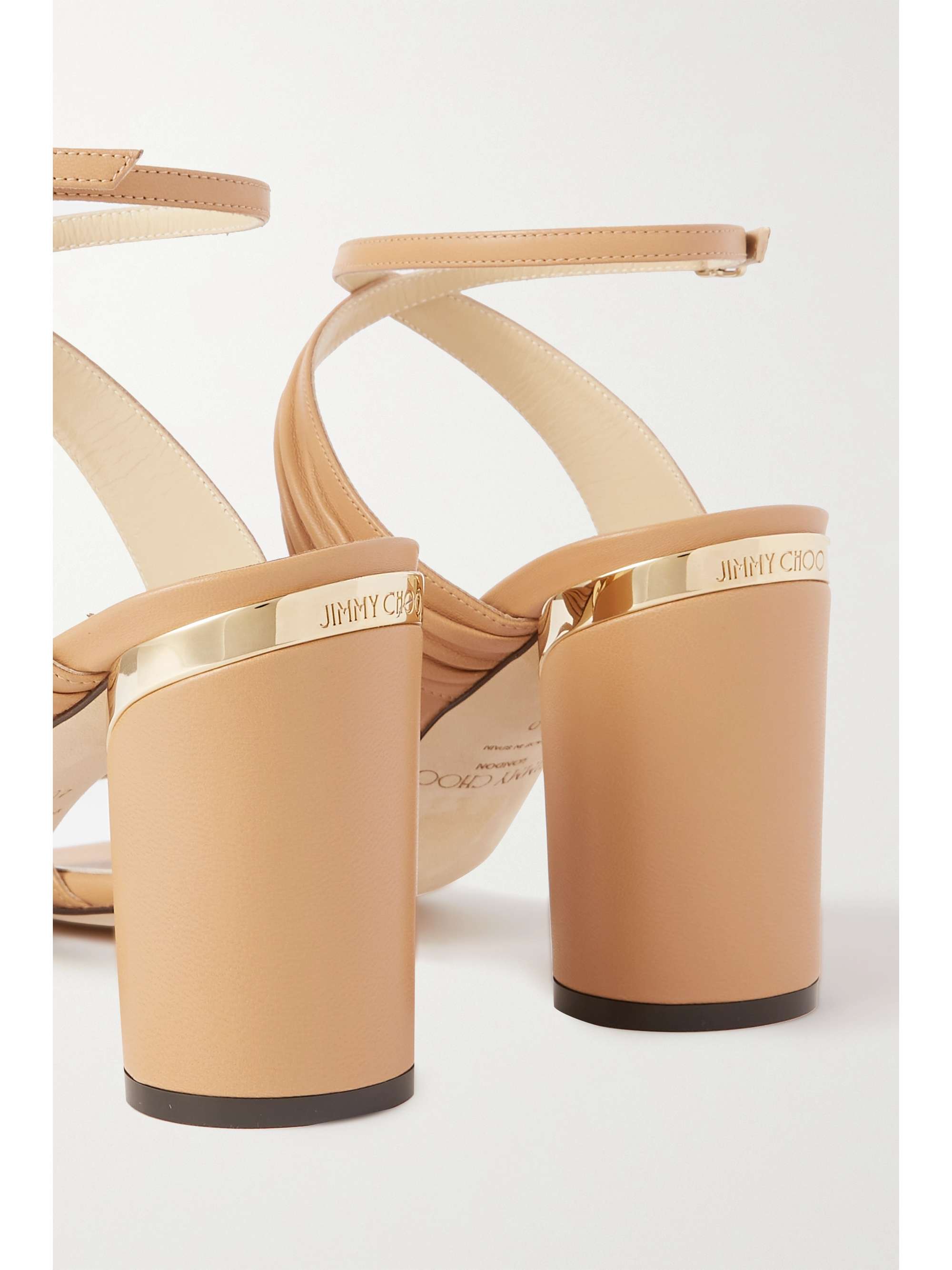 JIMMY CHOO صندل Jago من الجلد مع كعب بارتفاع 85 مم