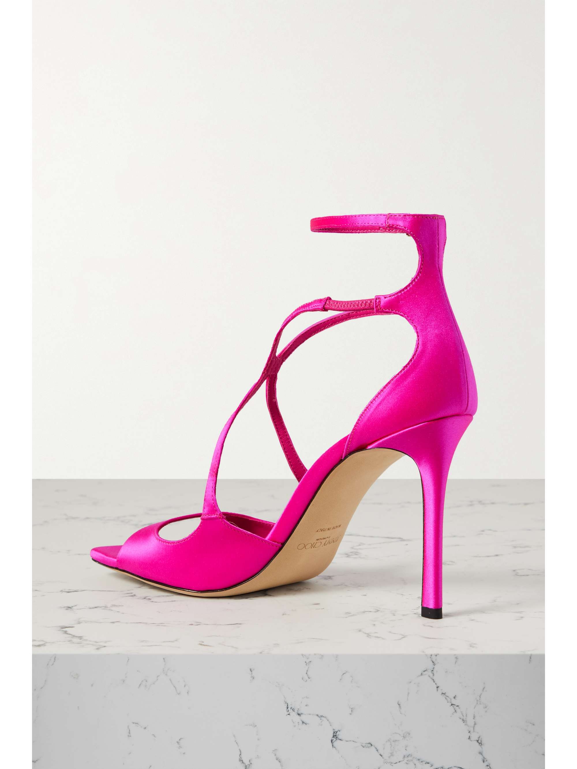 アルミ 【Jimmy Choo】Azia 95 Fuchsia サテン・サンダル - gorgas.gob.pa