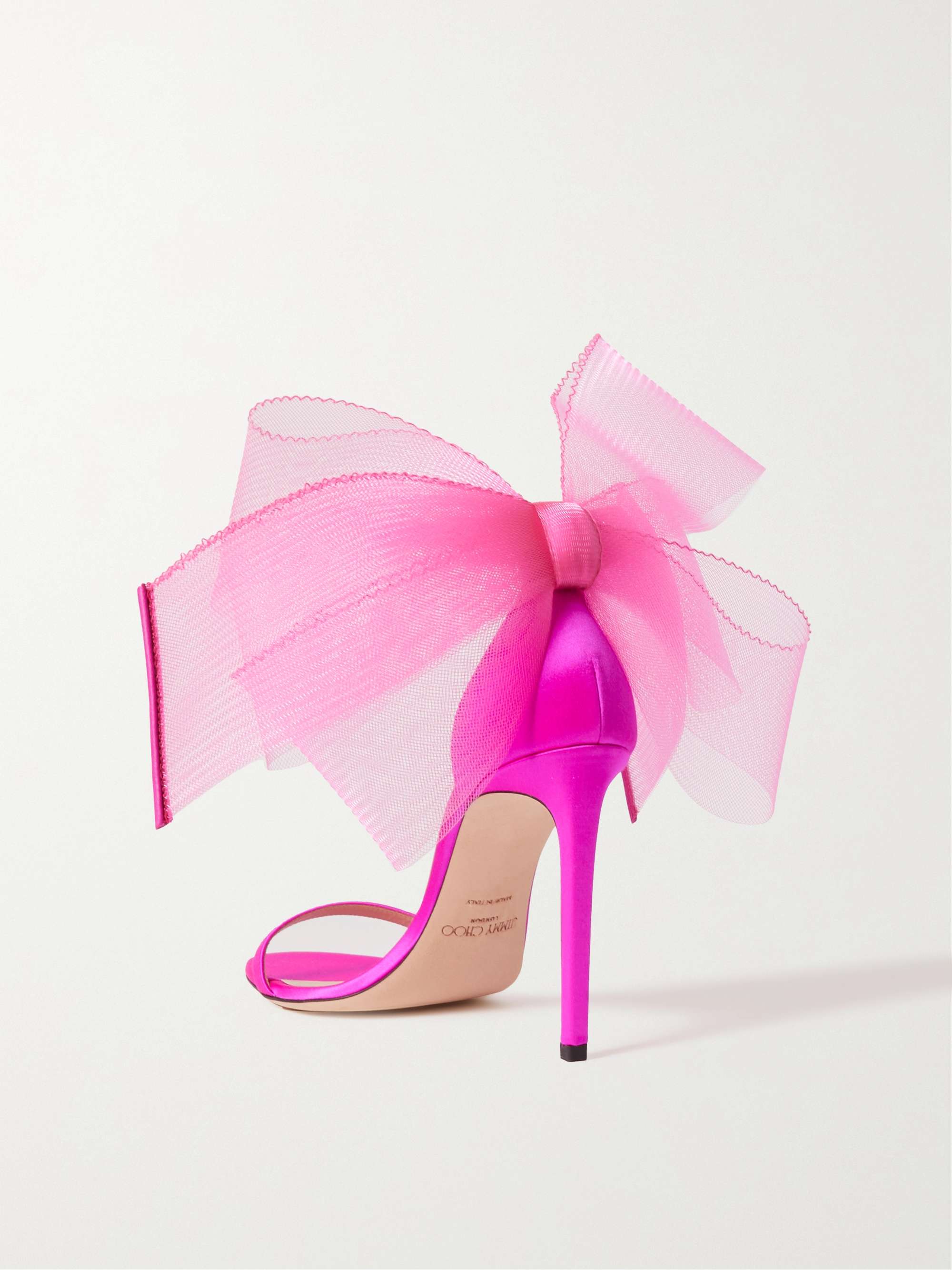 JIMMY CHOO Sandales en cuir effet miroir à nœuds Aveline 100