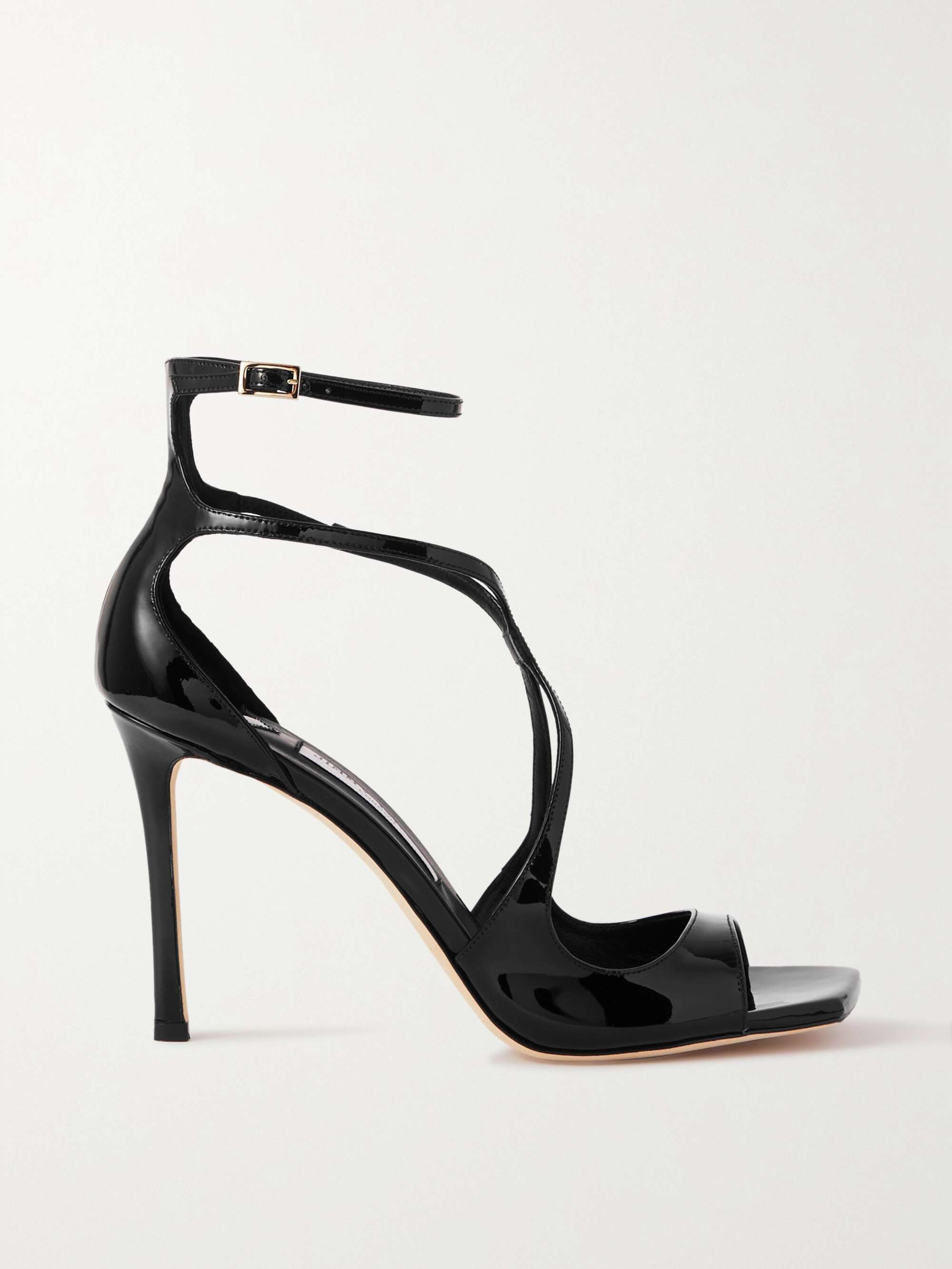 Black Azia 95 patent leather sandals JIMMY CHOO NET A PORTER
