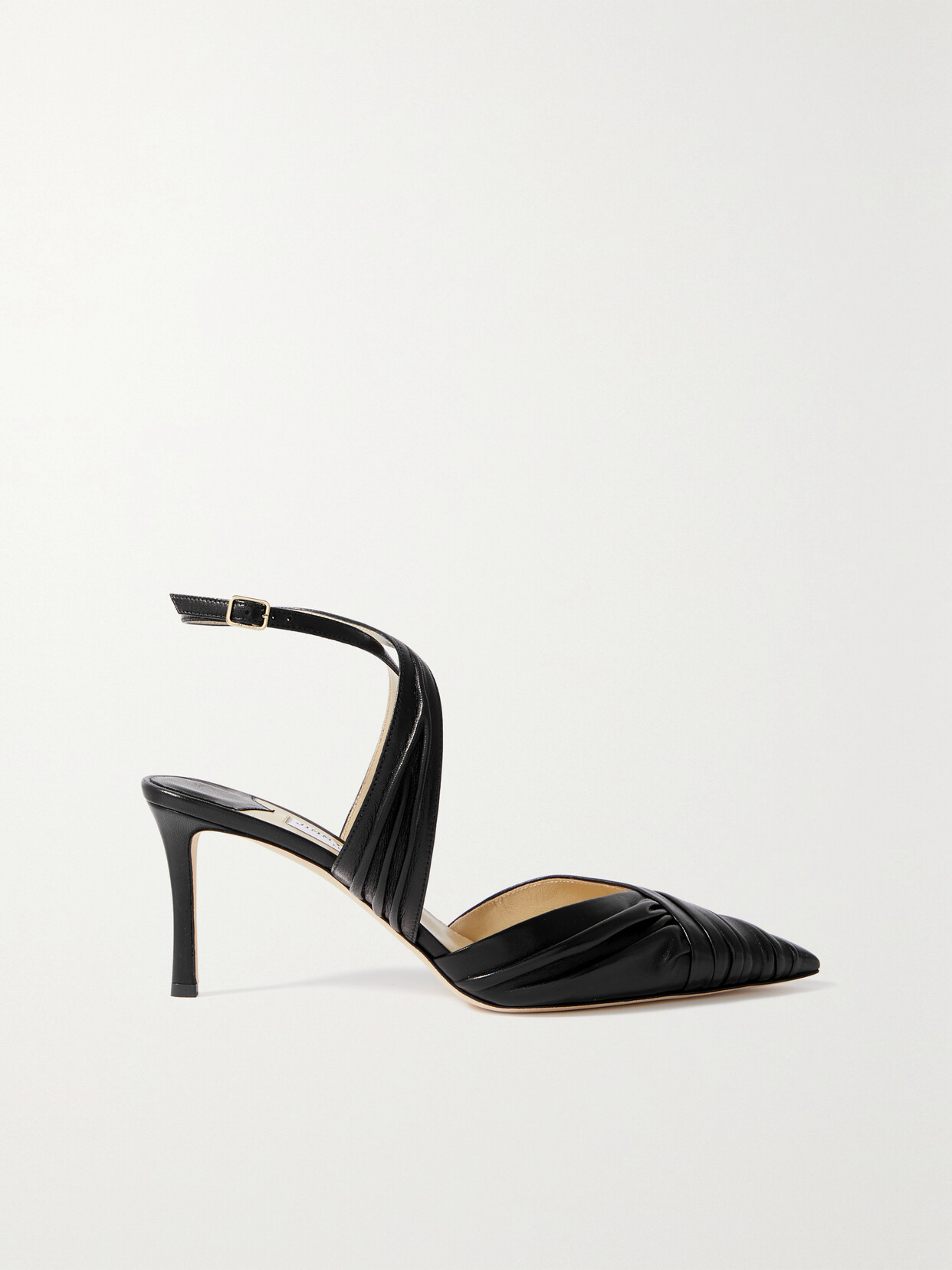Jimmy Choo Basil 75 Slingback Leather Heeled Courts In Black