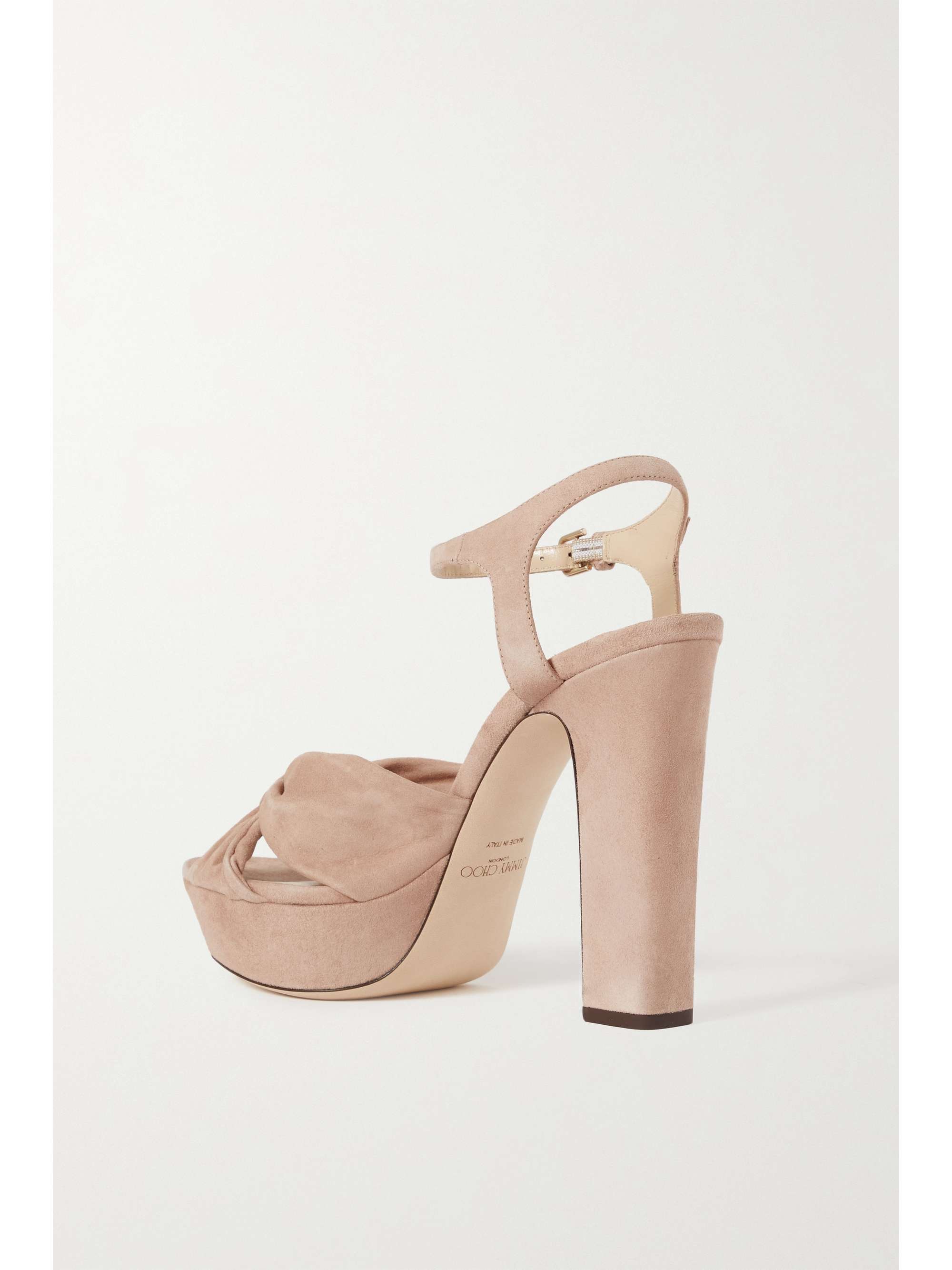 JIMMY CHOO Heloise 120 结饰天鹅绒防水台凉鞋