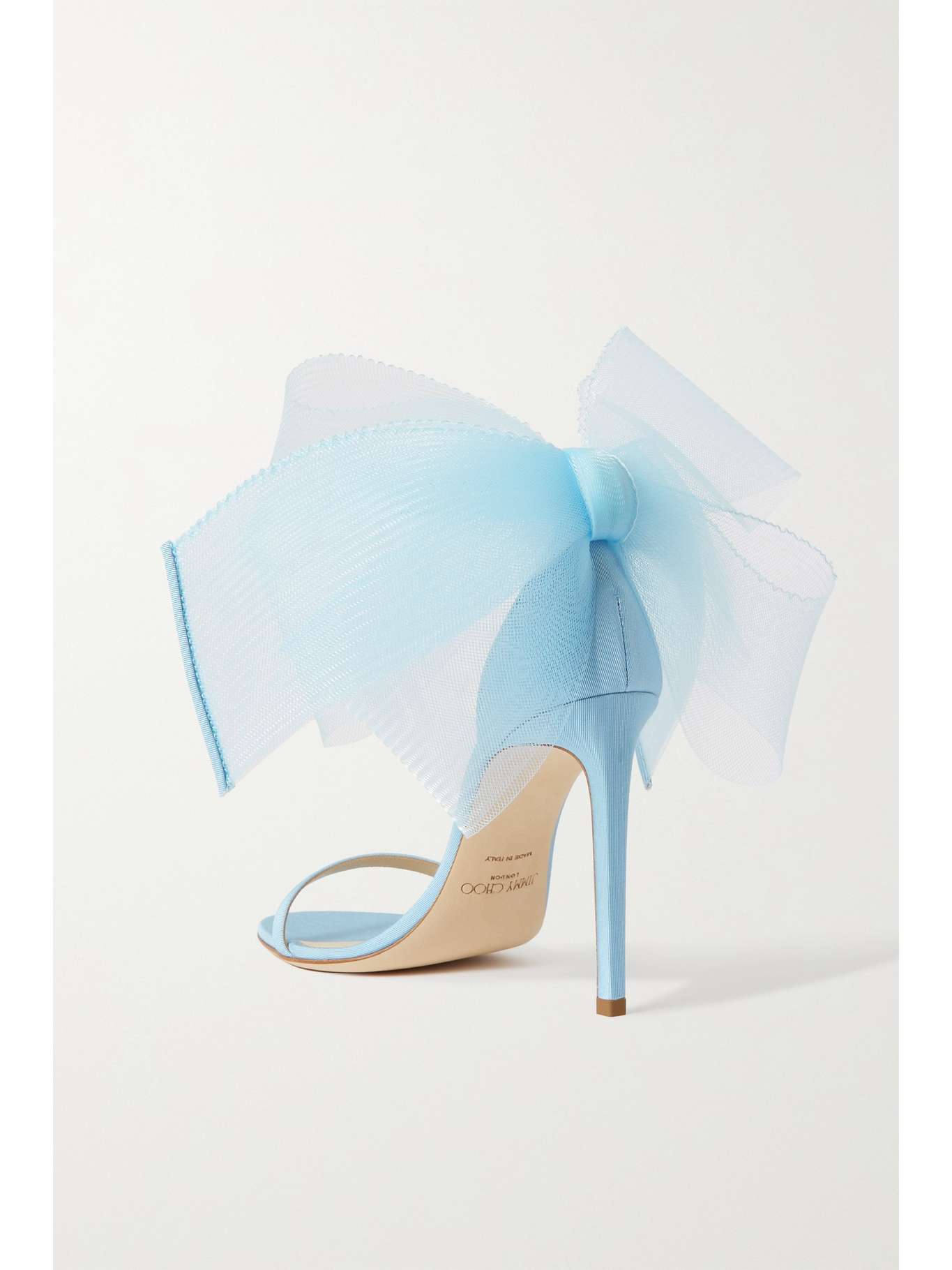 JIMMY CHOO Aveline 100 bow-embellished grosgrain sandals | NET-A-PORTER