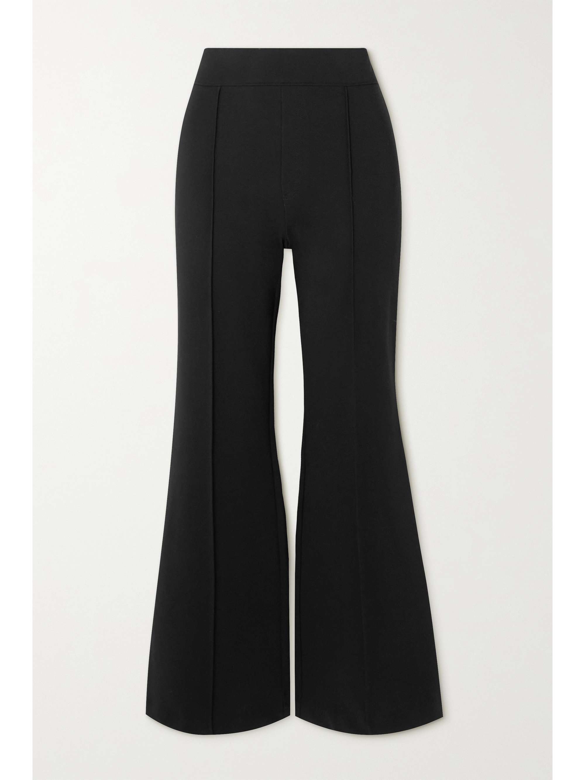 Black Pleated stretch-ponte flared 
