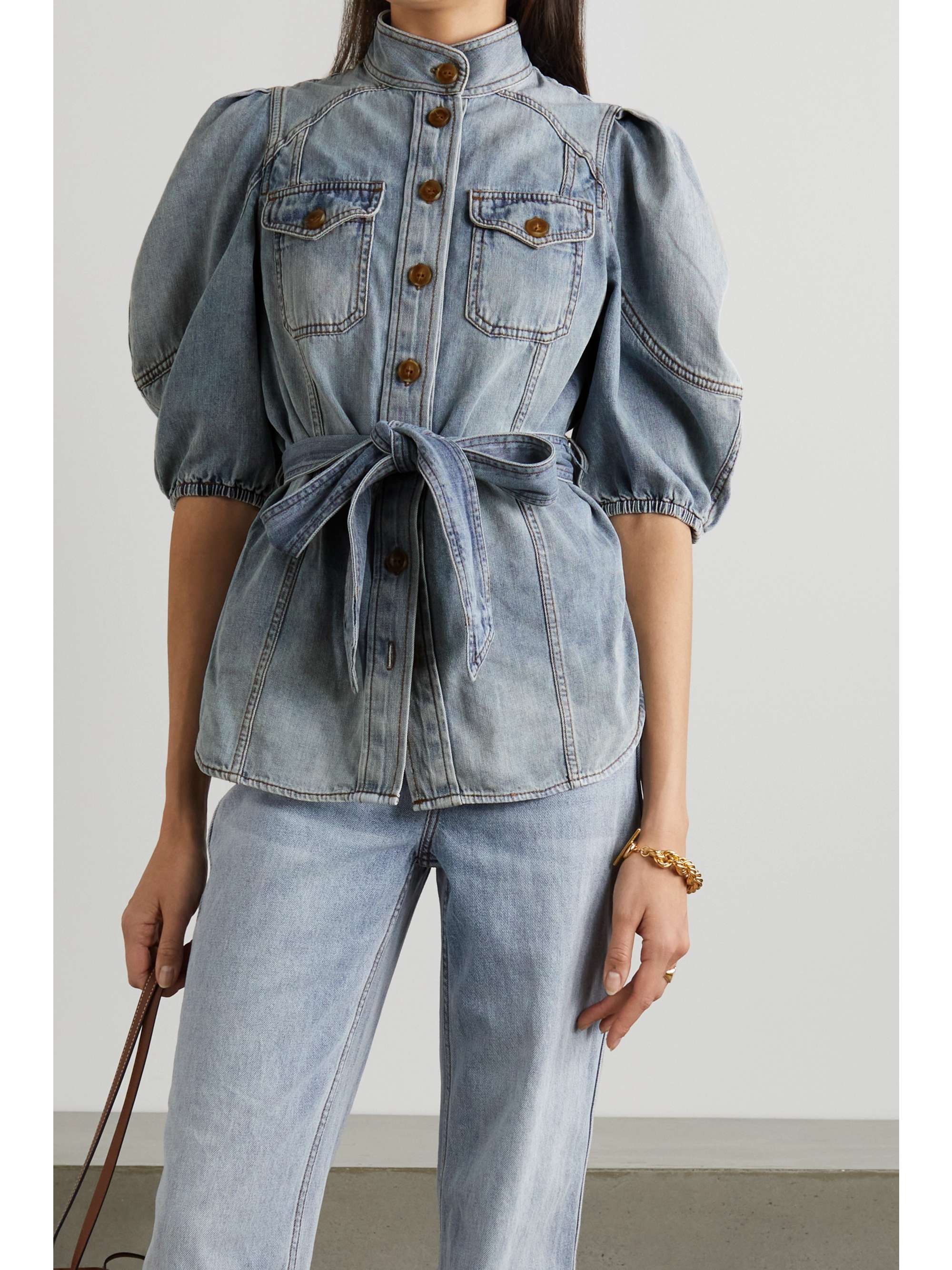 denim blouse