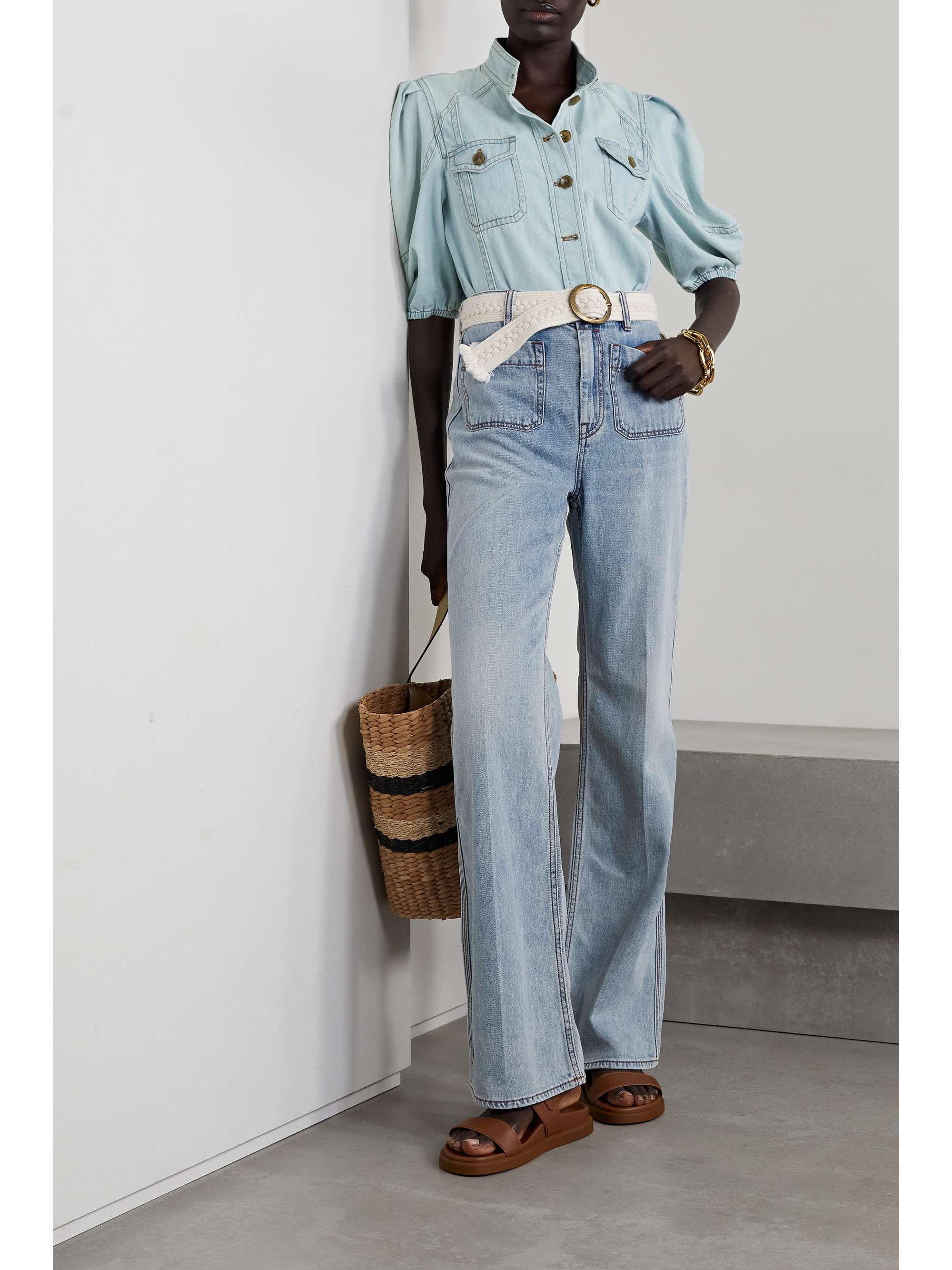 ZIMMERMANN Andie belted high-rise flared jeans