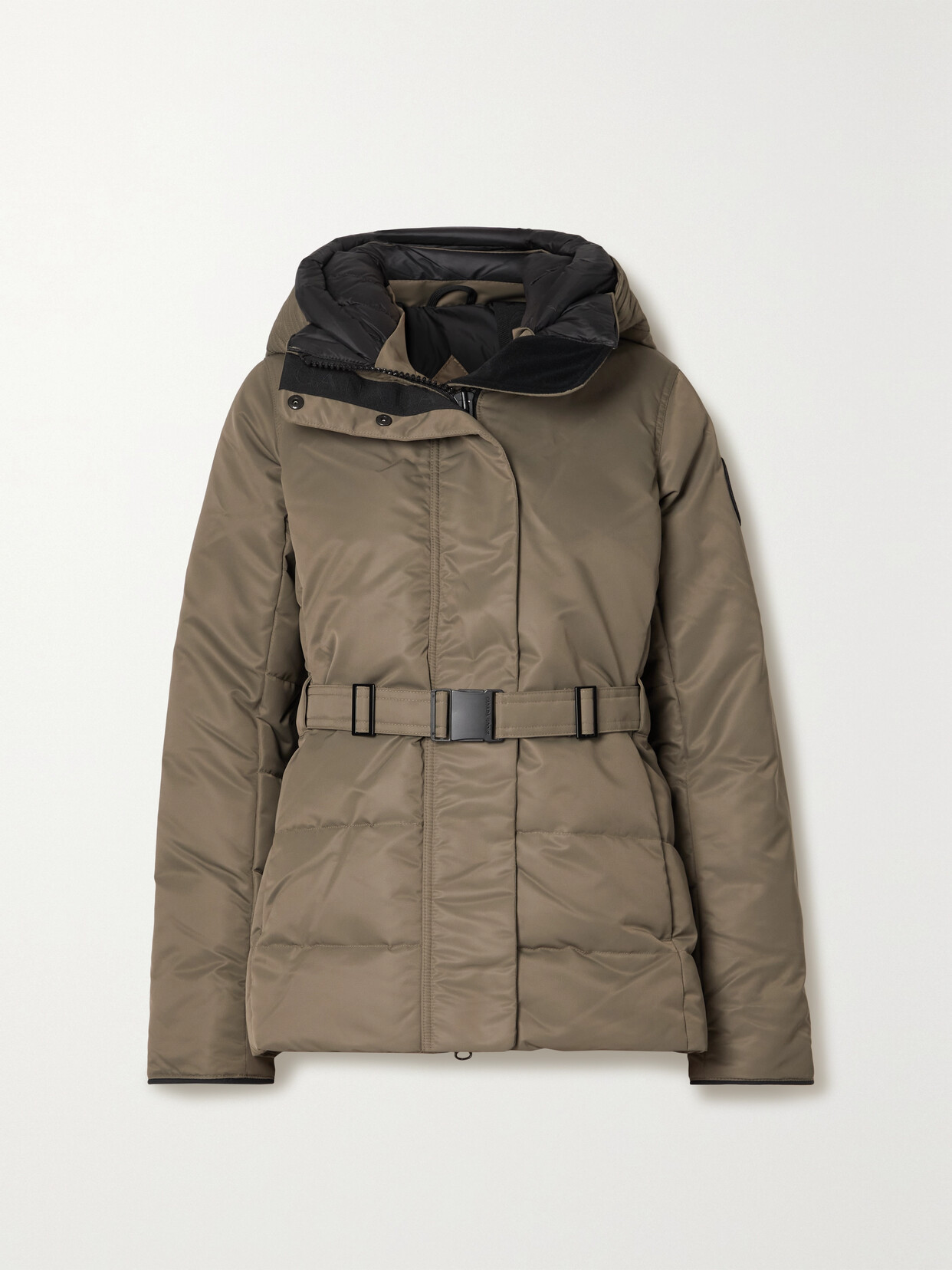 Canada Goose Mckenna Hooded Belted Quilted Performance Satin Down Jacket In Neutrals