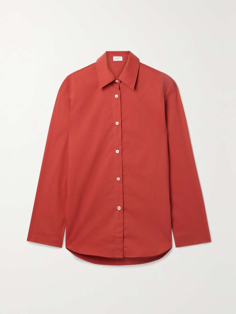 LESET Eve Oversized Cotton-poplin Shirt