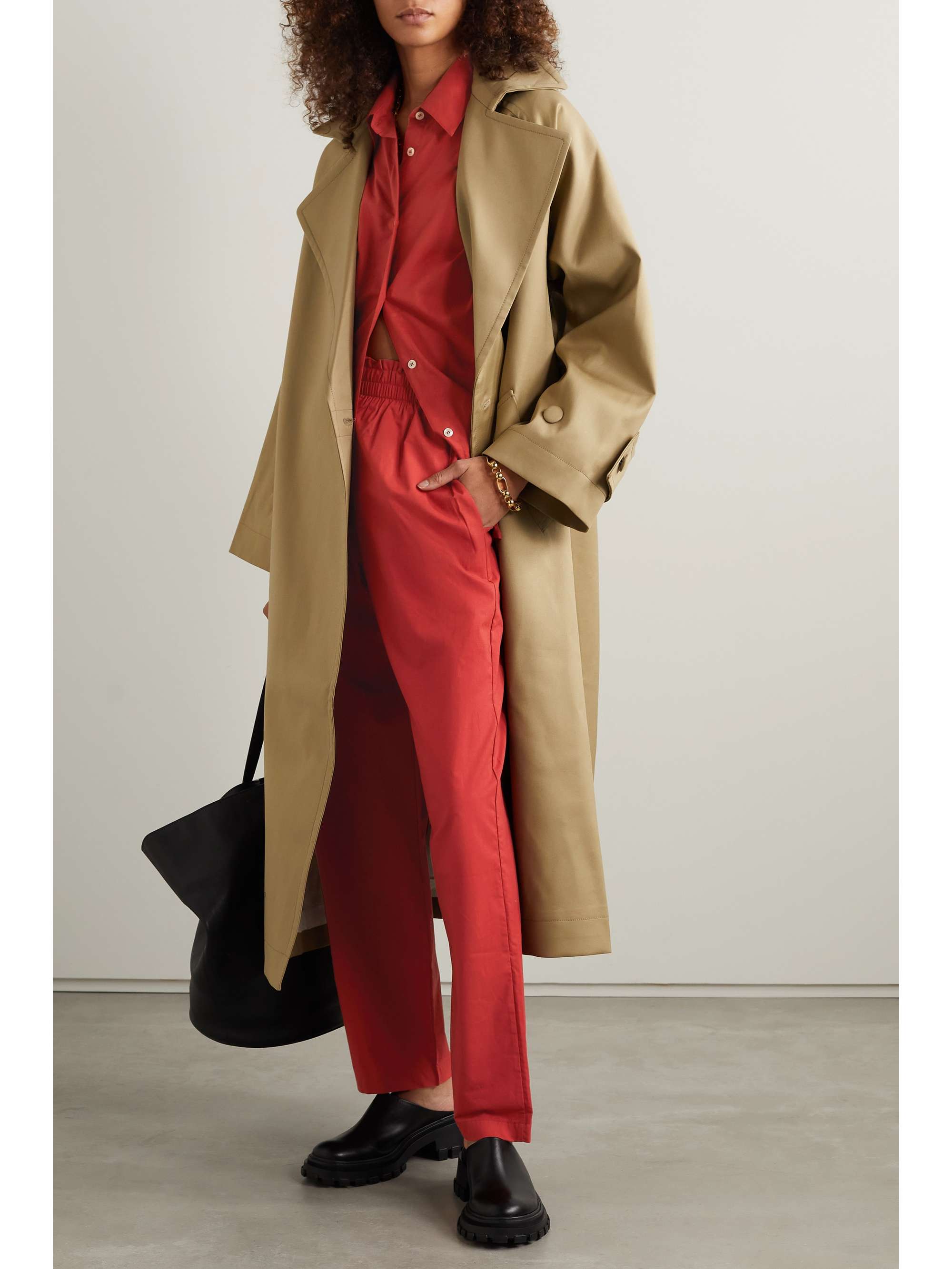 LESET Eve oversized cotton-poplin shirt