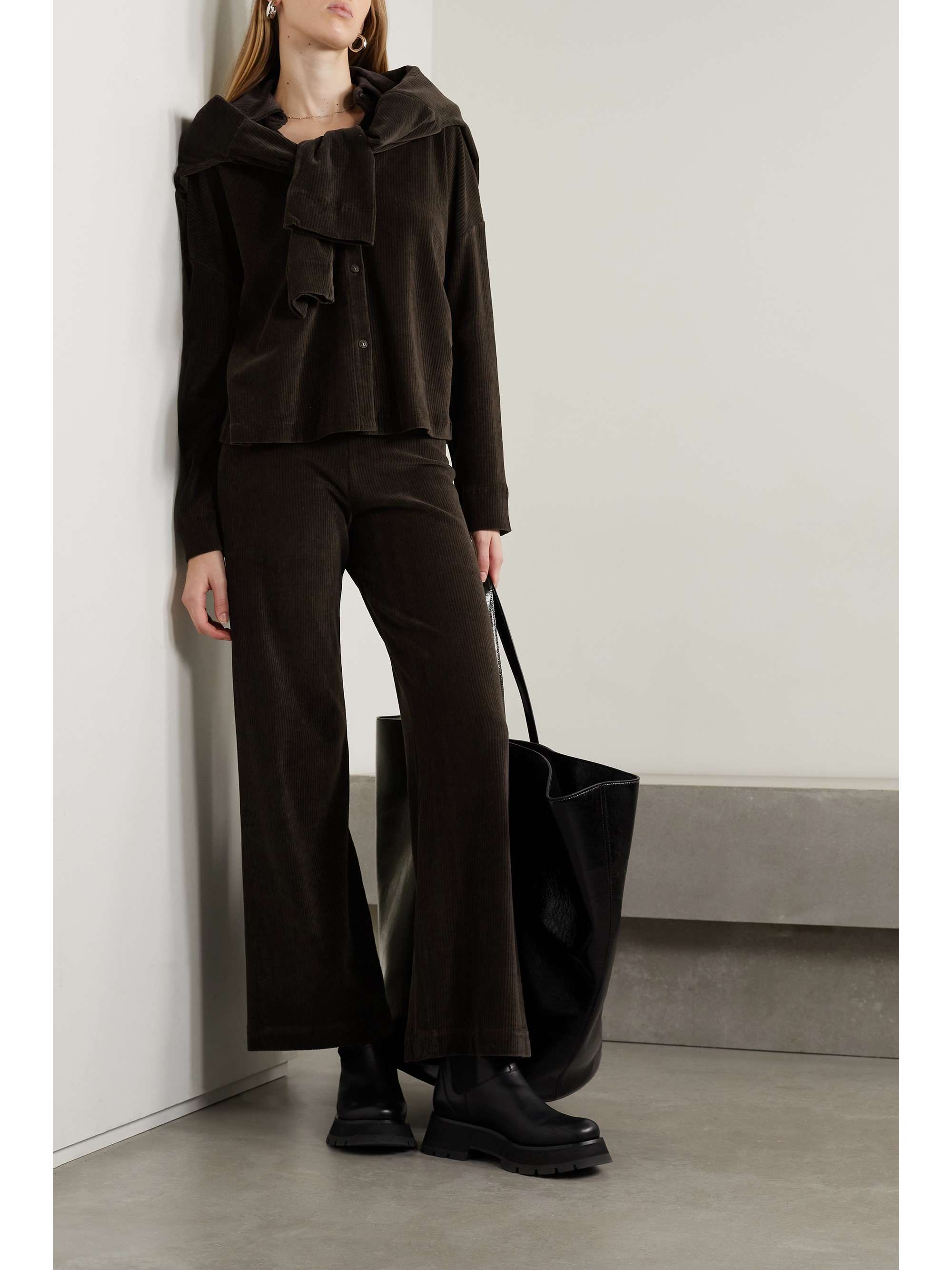 LESET Sophie cotton-blend corduroy shirt