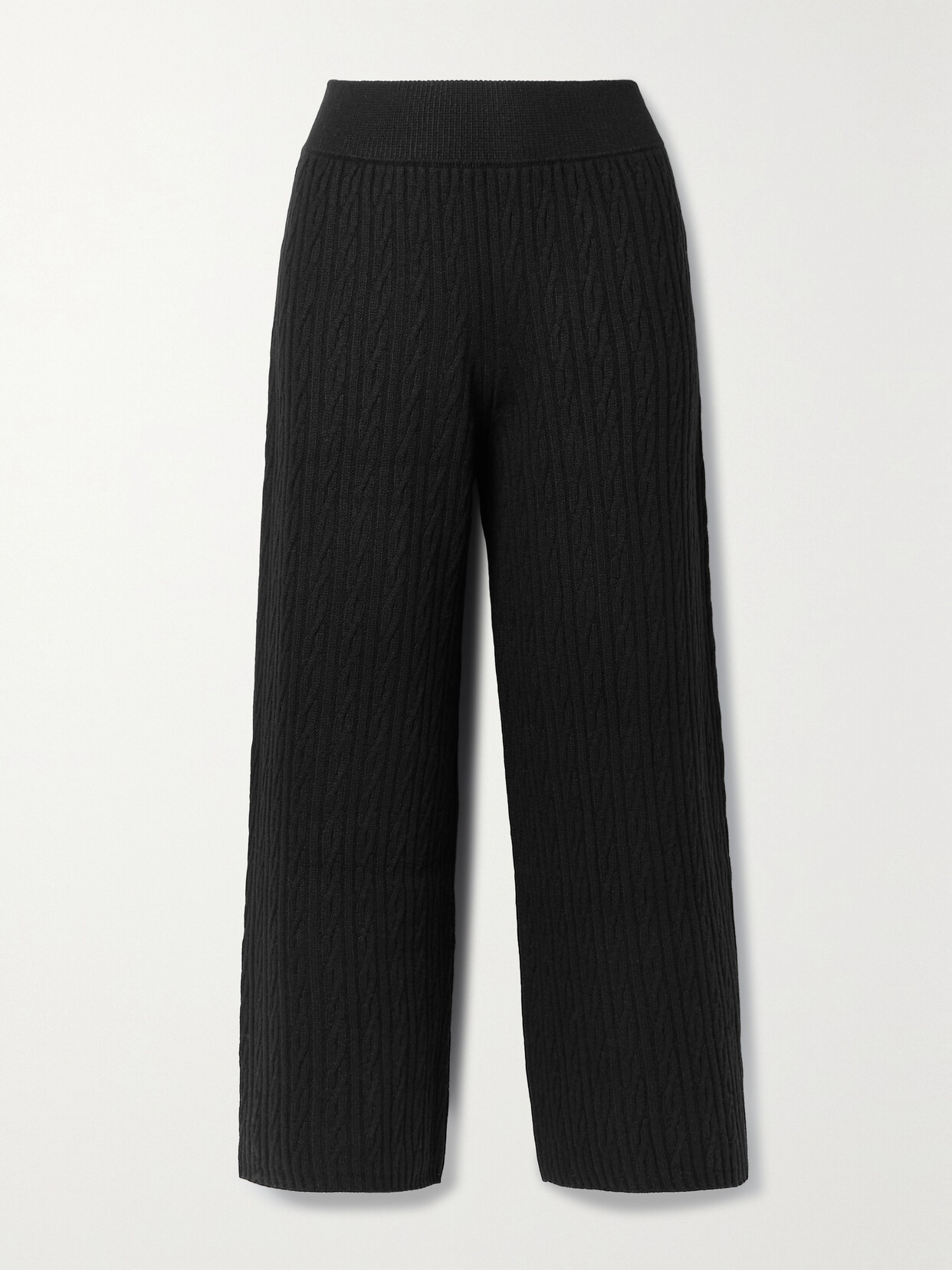 Leset Zoe Cable-knit Wide-leg Pants In 