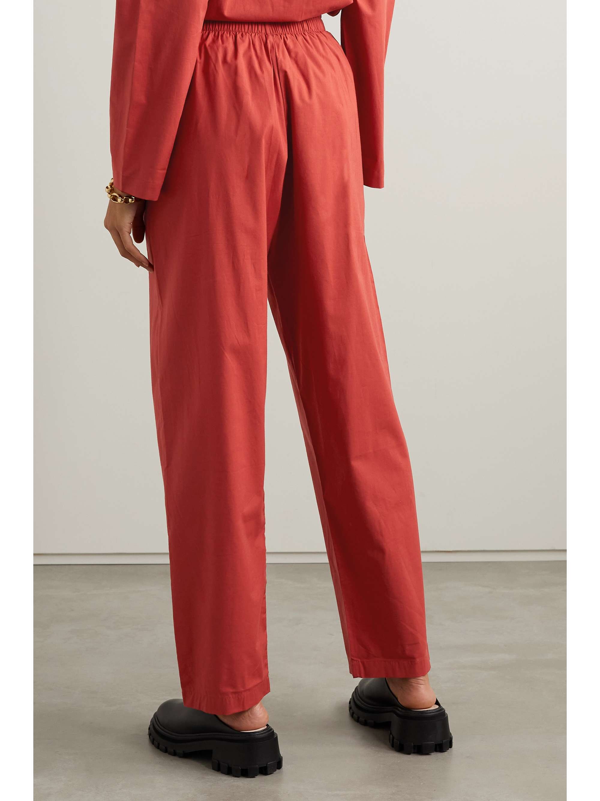 LESET Eve cotton-poplin pants
