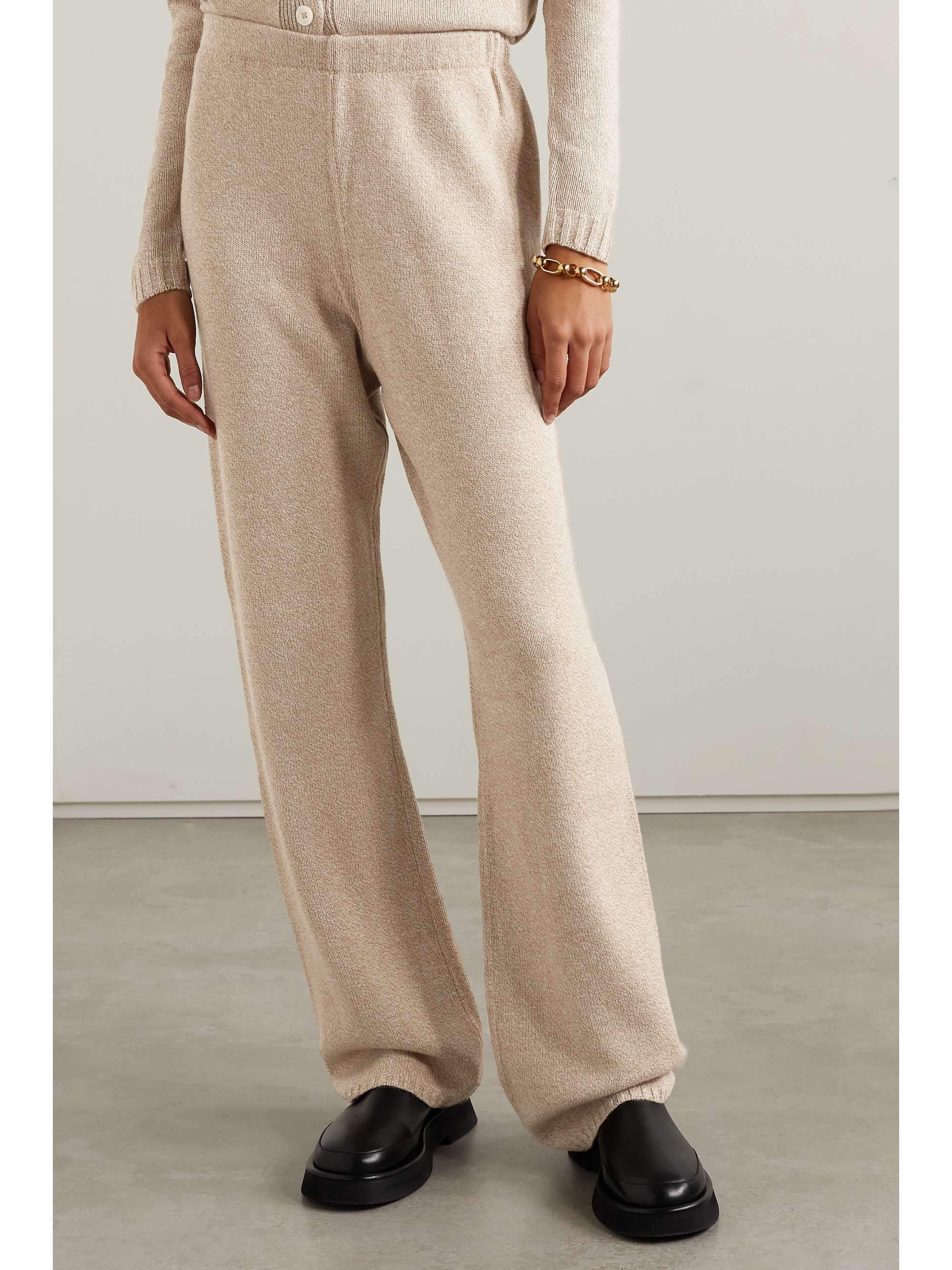 LESET Zoe knitted wide-leg pants