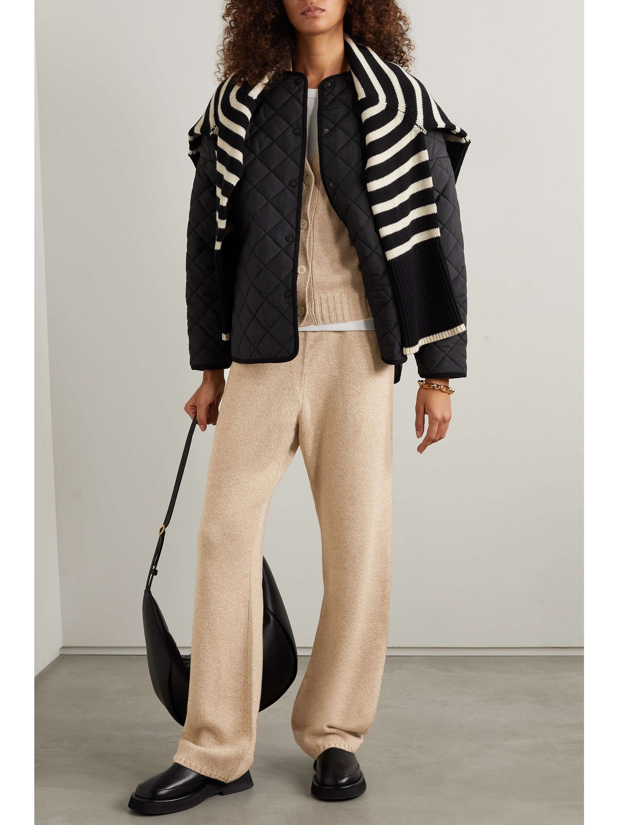 LESET Zoe knitted wide-leg pants