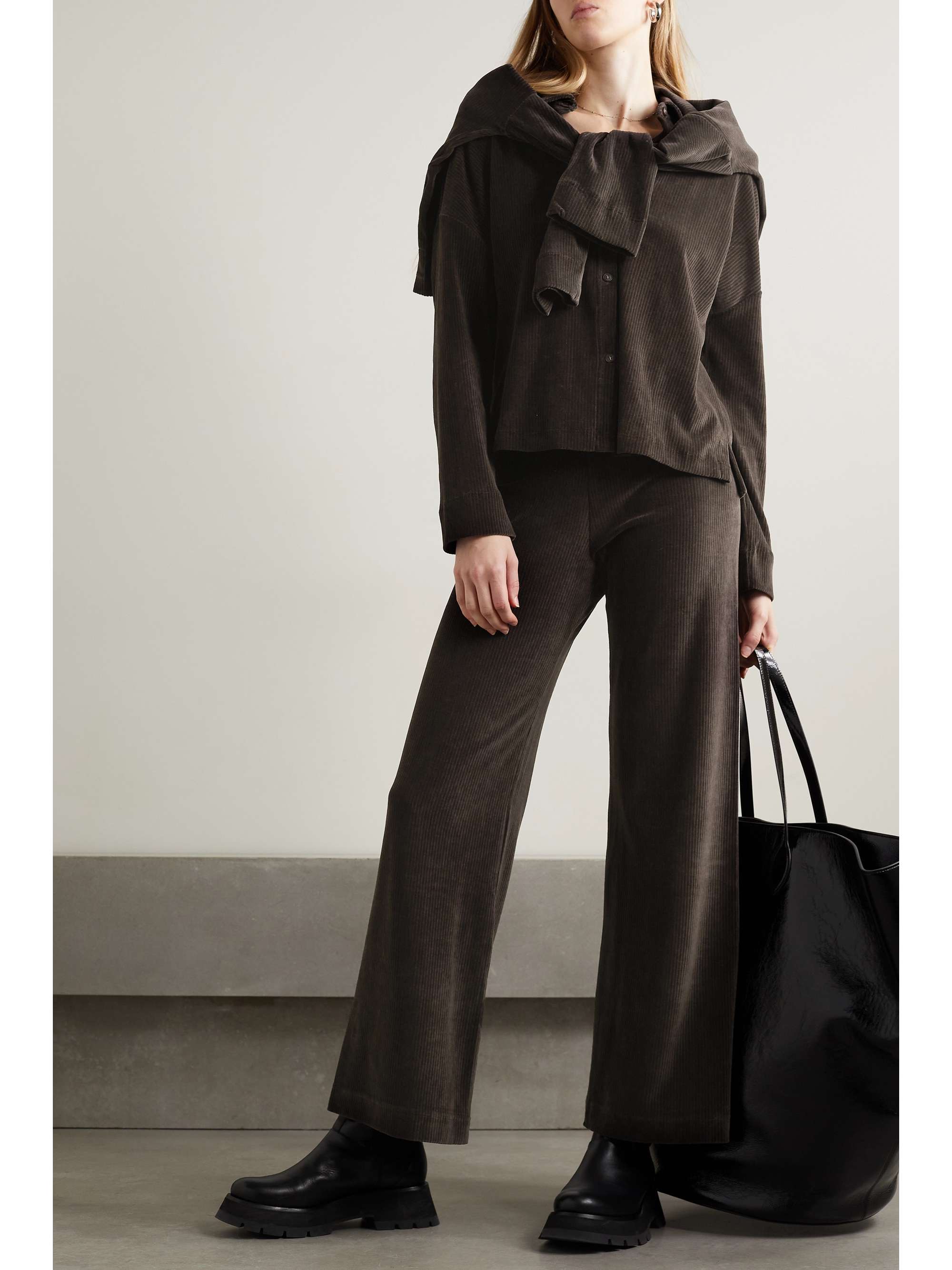 LESET Sophie cotton-blend corduroy wide-leg pants | NET-A-PORTER