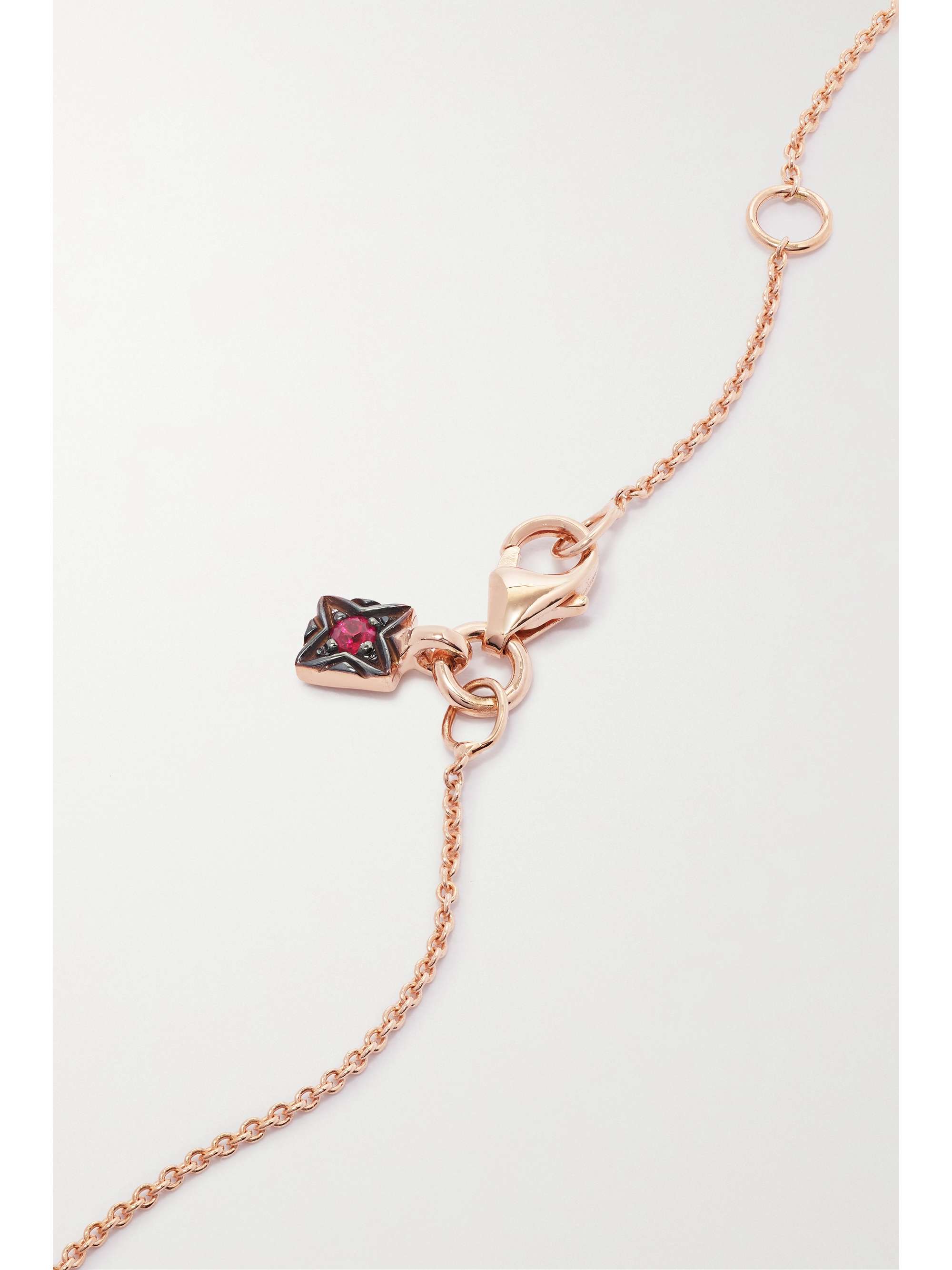SELIM MOUZANNAR Fish For Love 18-karat rose gold, enamel and sapphire necklace