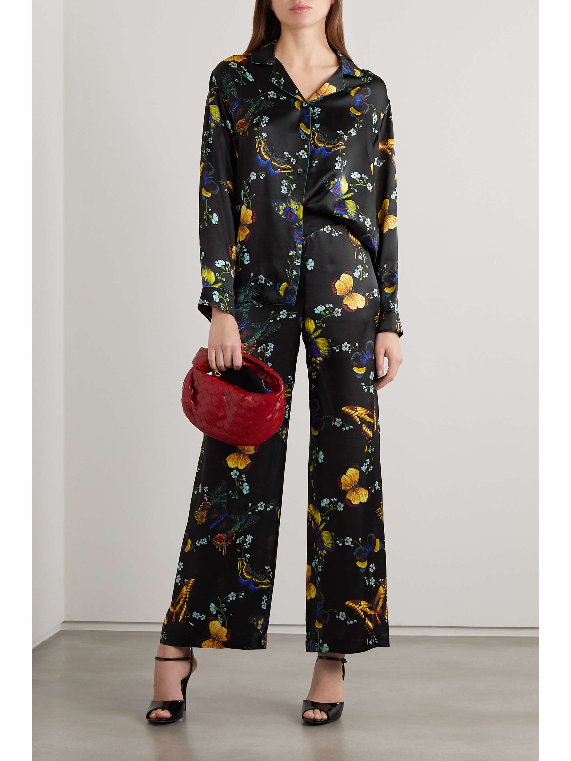 LANVIN Printed silk-satin shirt