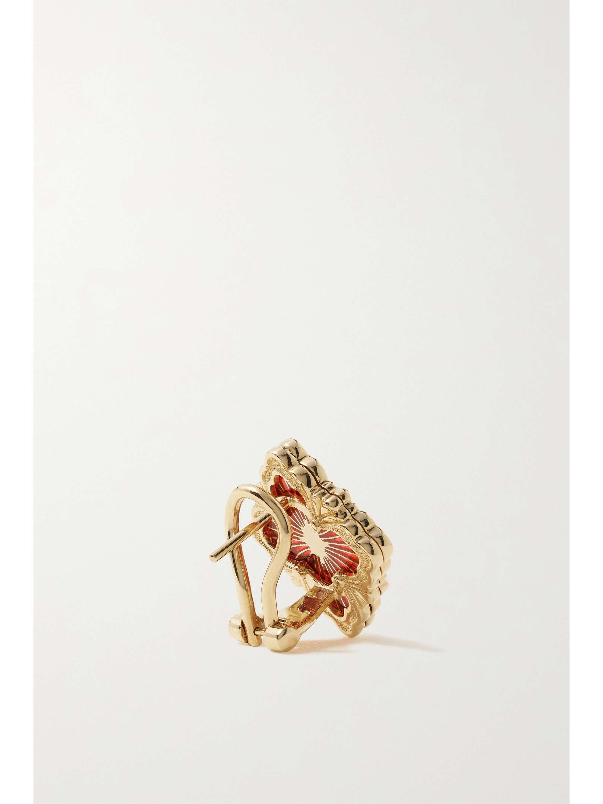 BUCCELLATI Opera Tulle 18-karat gold enamel earrings