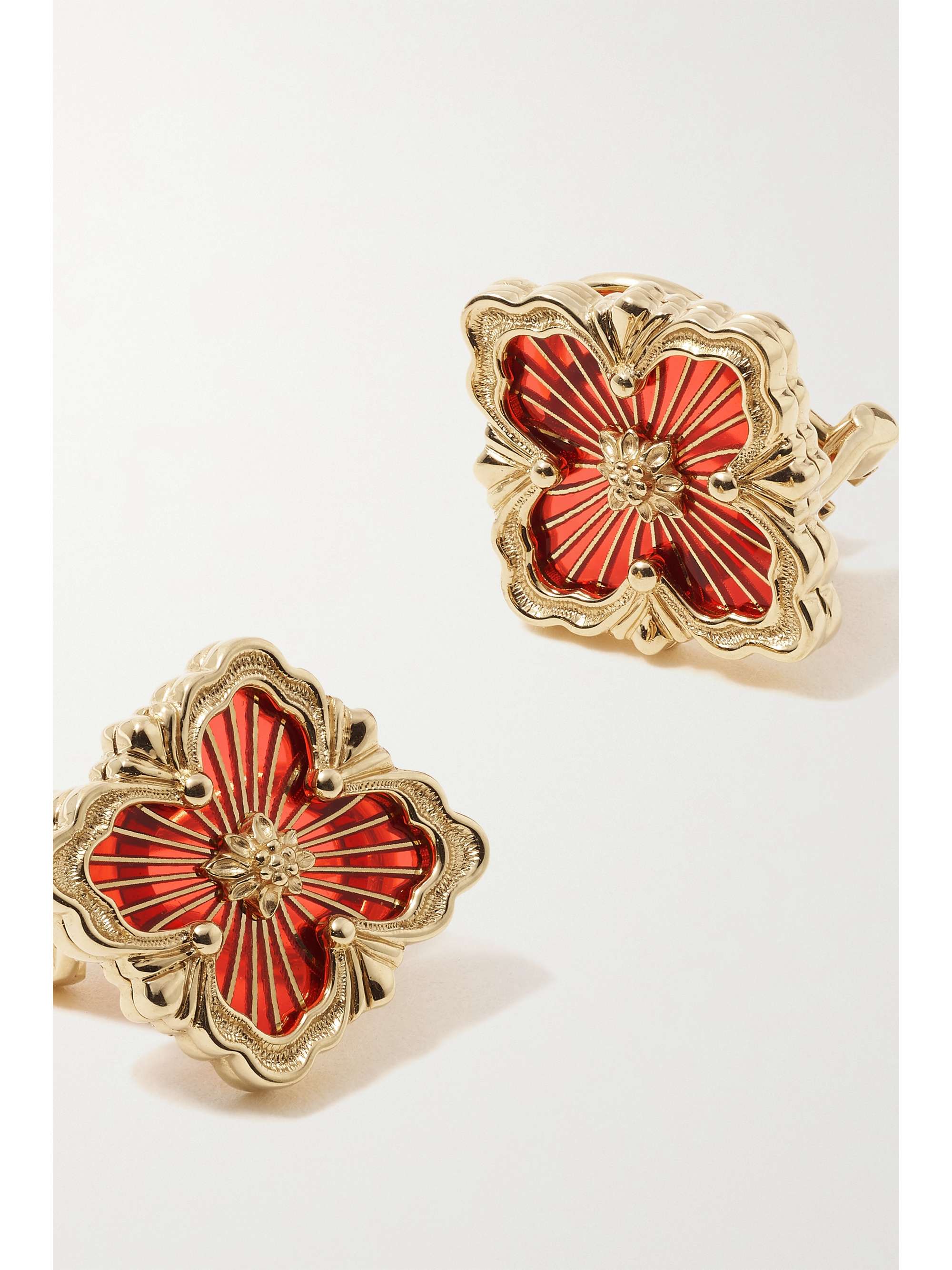 BUCCELLATI Opera Tulle 18-karat gold enamel earrings