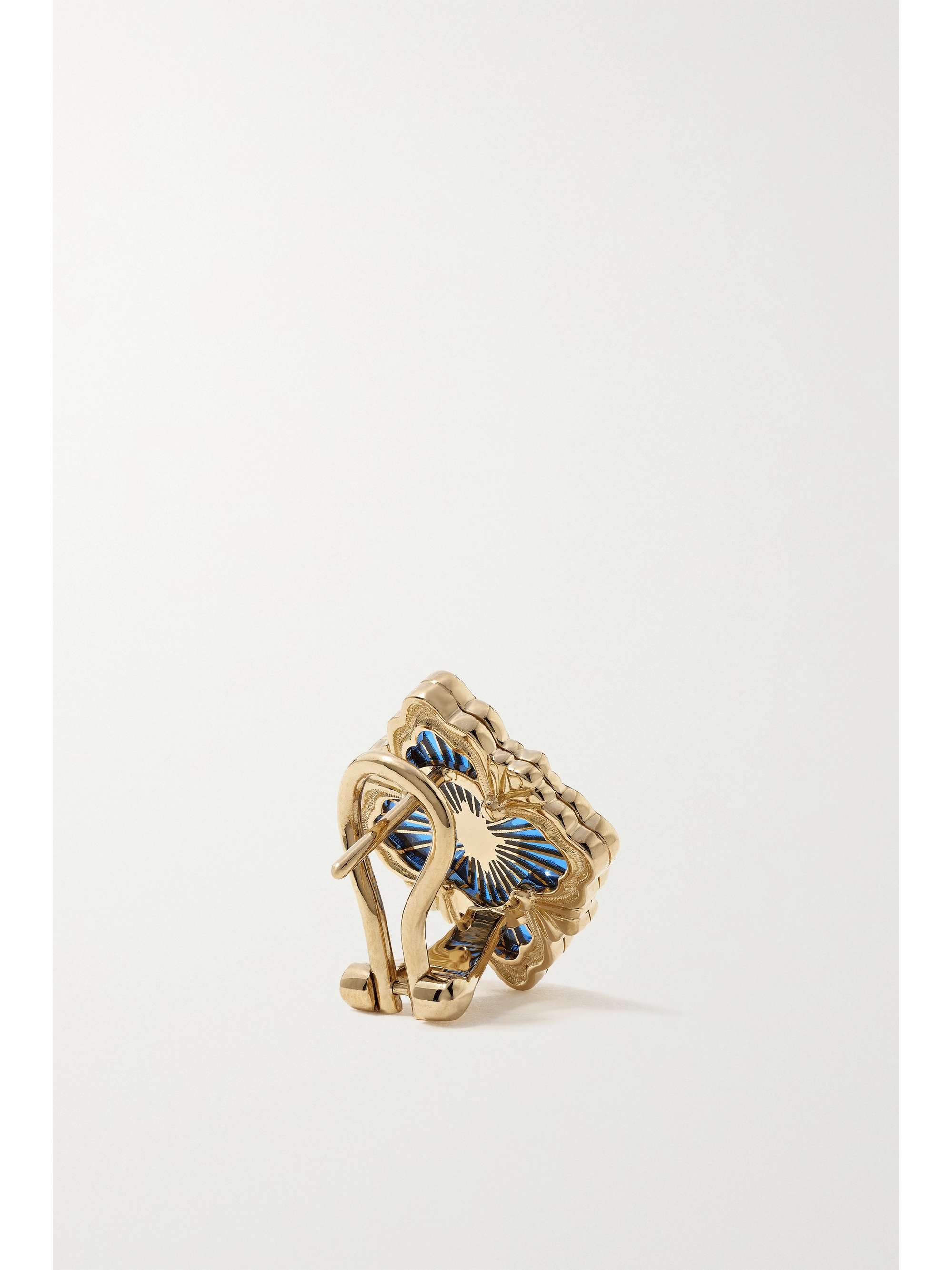 BUCCELLATI Opera Tulle 18-karat gold enamel earrings