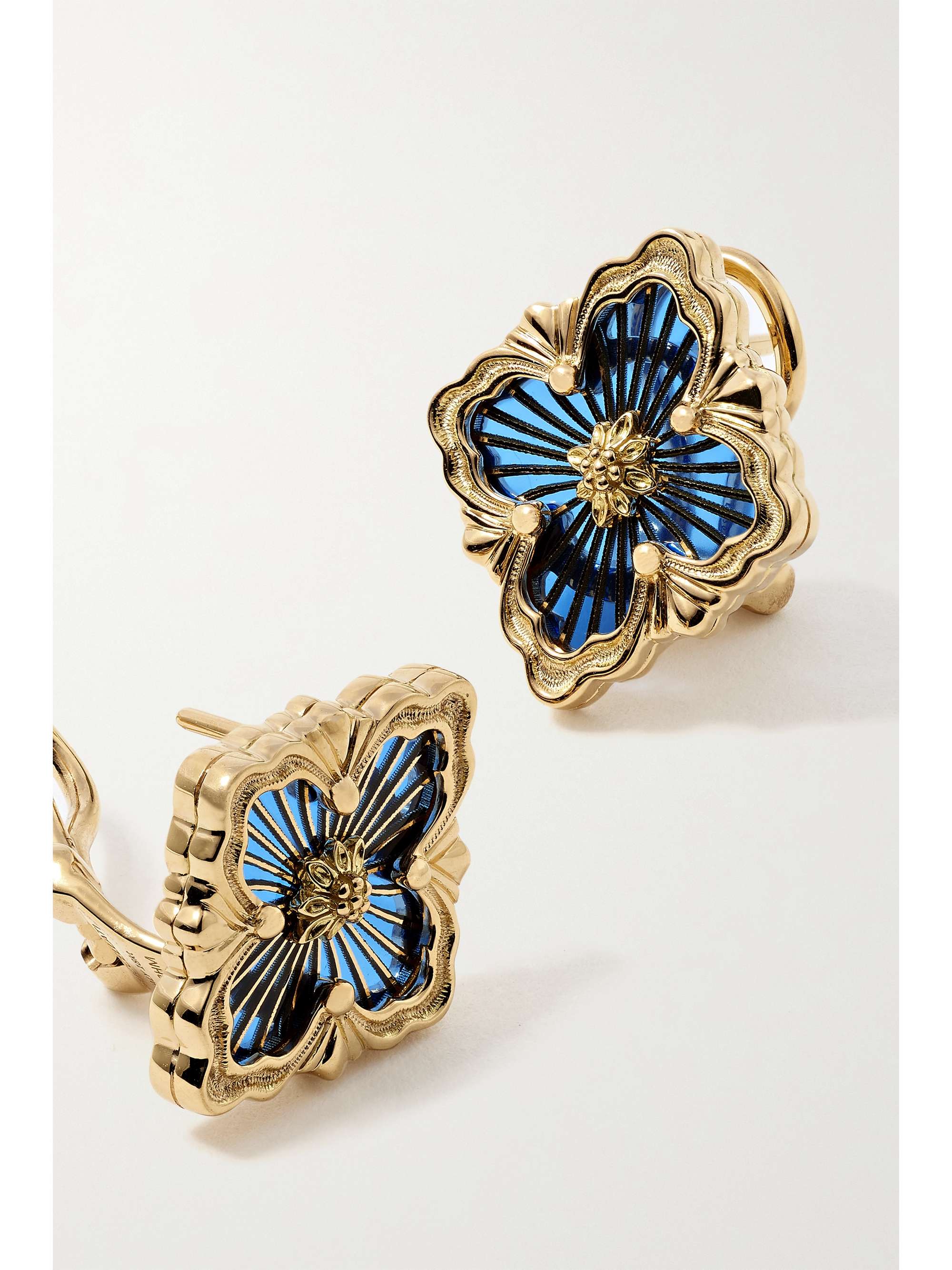 BUCCELLATI Opera Tulle 18-karat gold enamel earrings