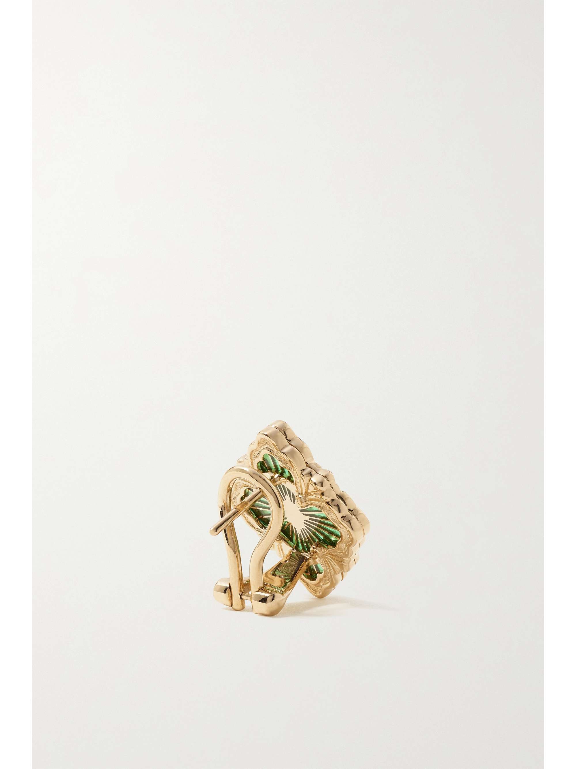 BUCCELLATI Opera Tulle 18-karat gold enamel earrings