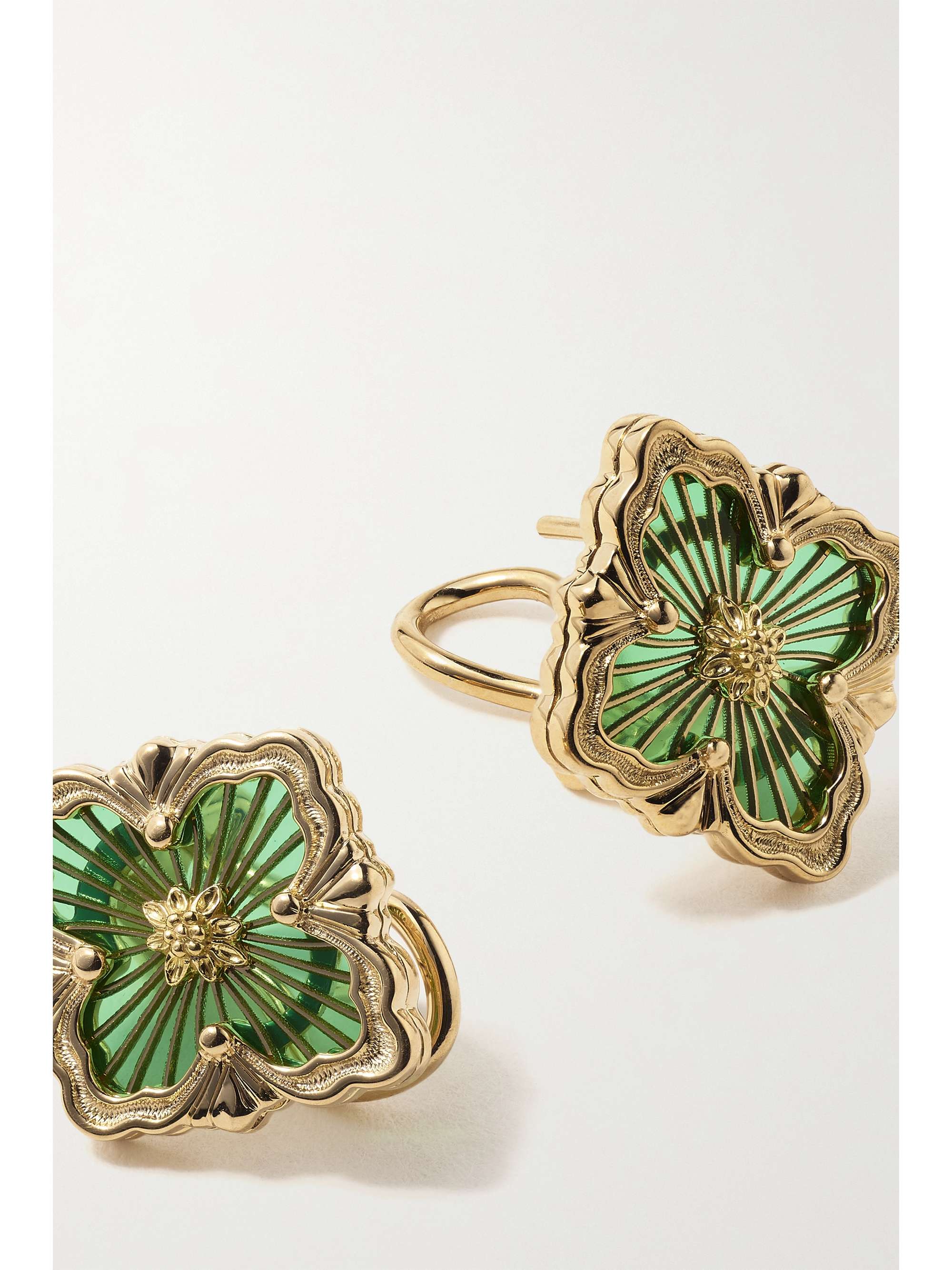 BUCCELLATI Opera Tulle 18-karat gold enamel earrings