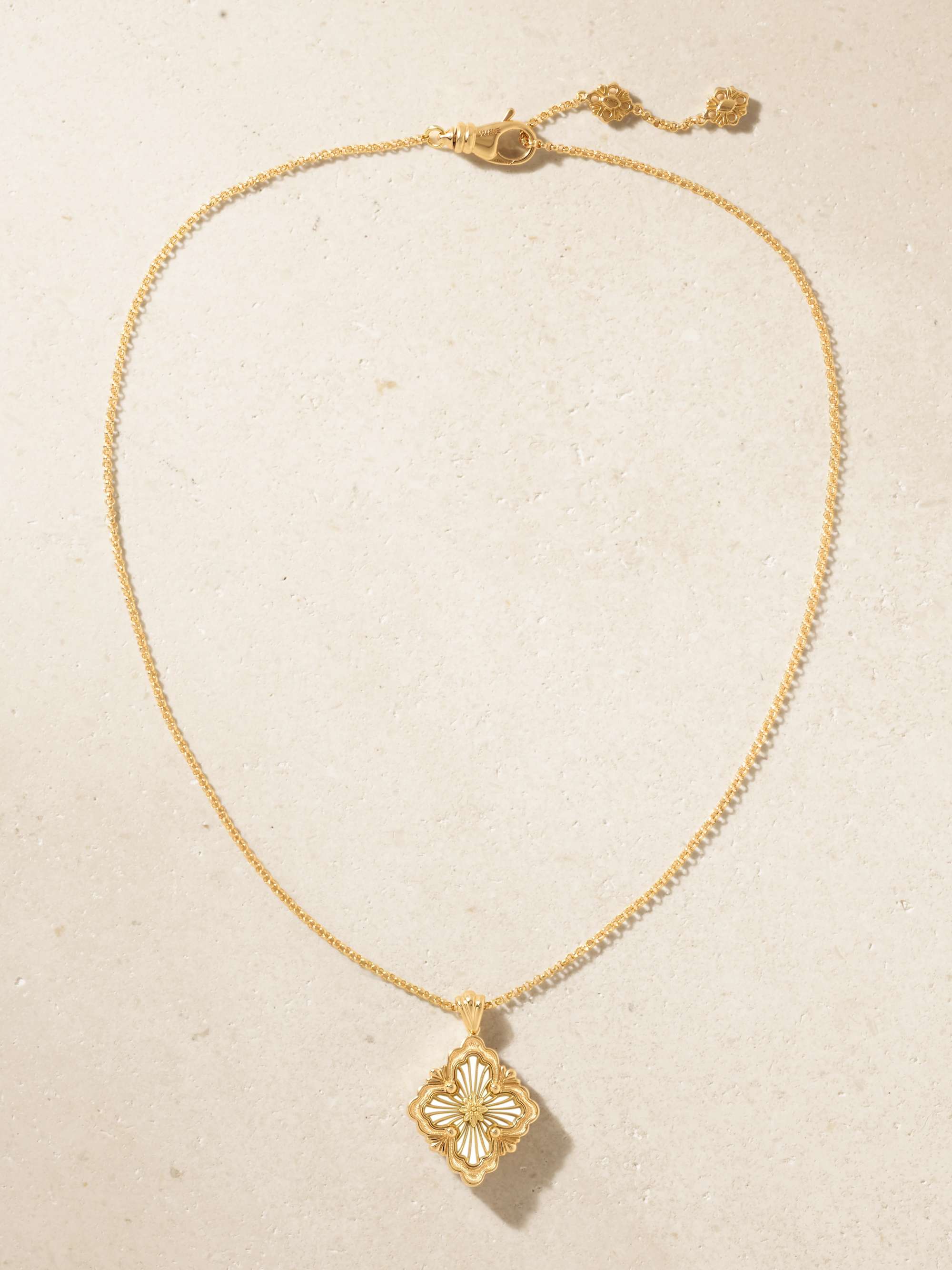 BUCCELLATI Opera Tulle 18-karat gold mother-of-pearl necklace