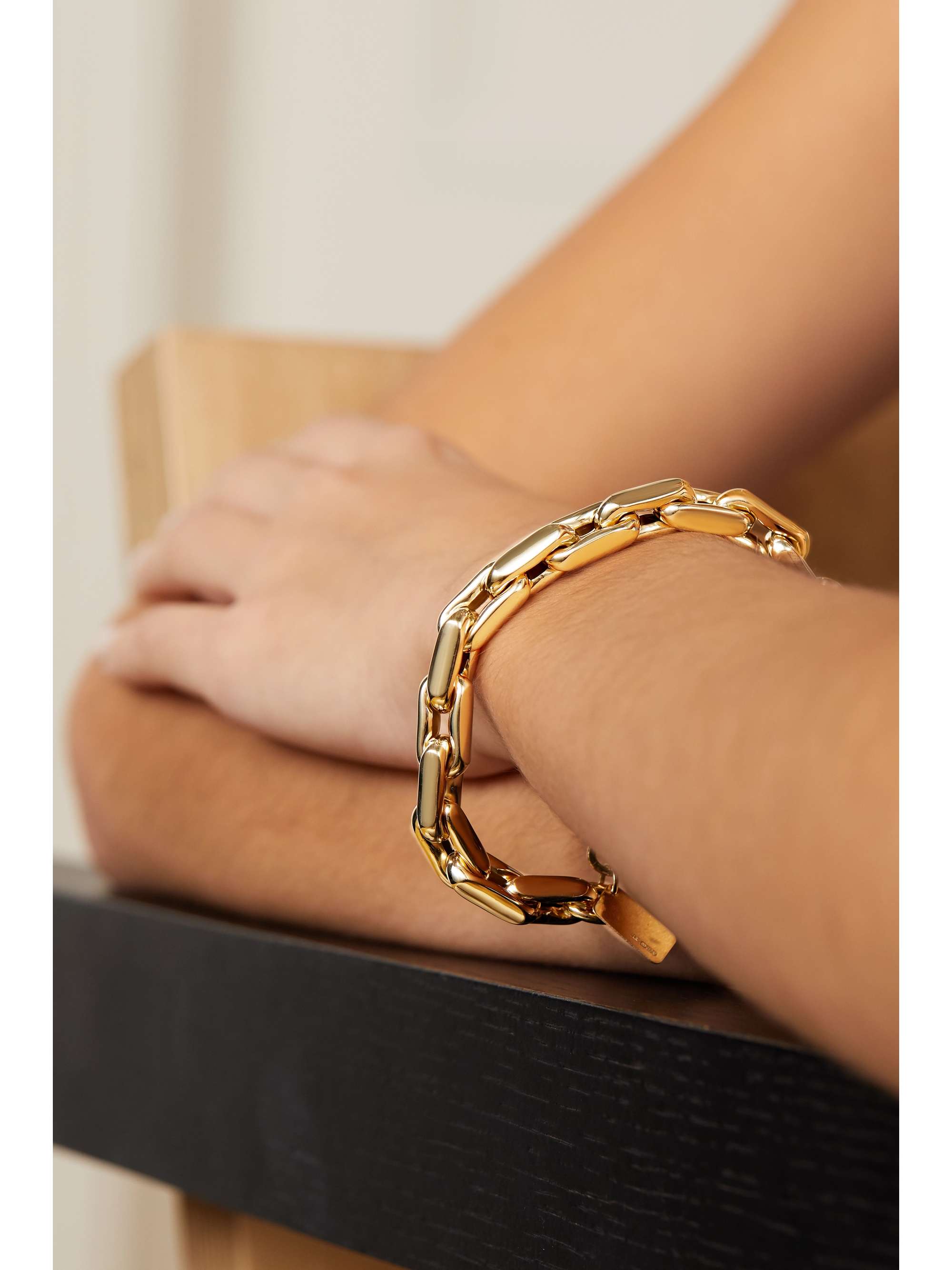 LAUREN RUBINSKI Small 14-karat gold and enamel bracelet