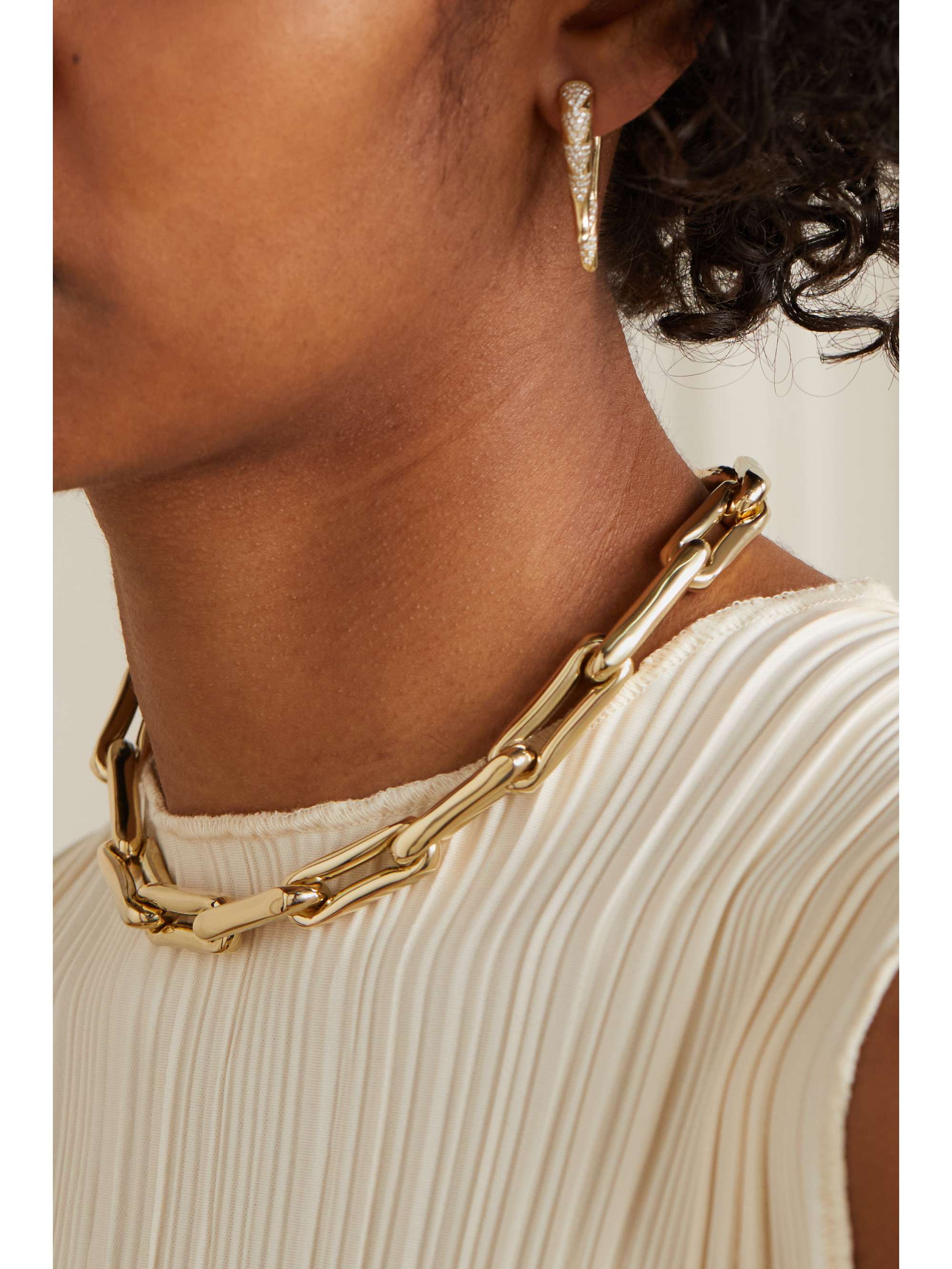 LAUREN RUBINSKI Large 14-karat gold necklace