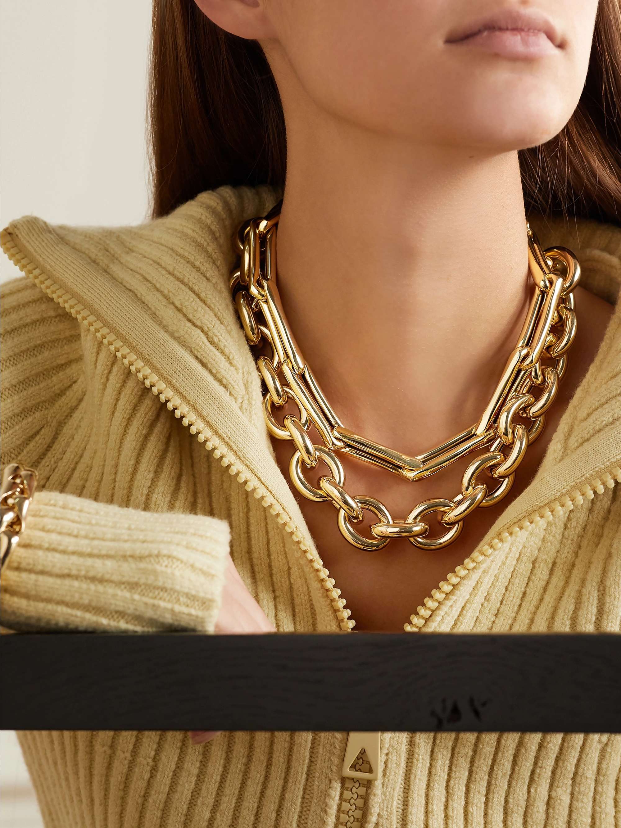 LAUREN RUBINSKI Extra Large 14-karat gold diamond necklace