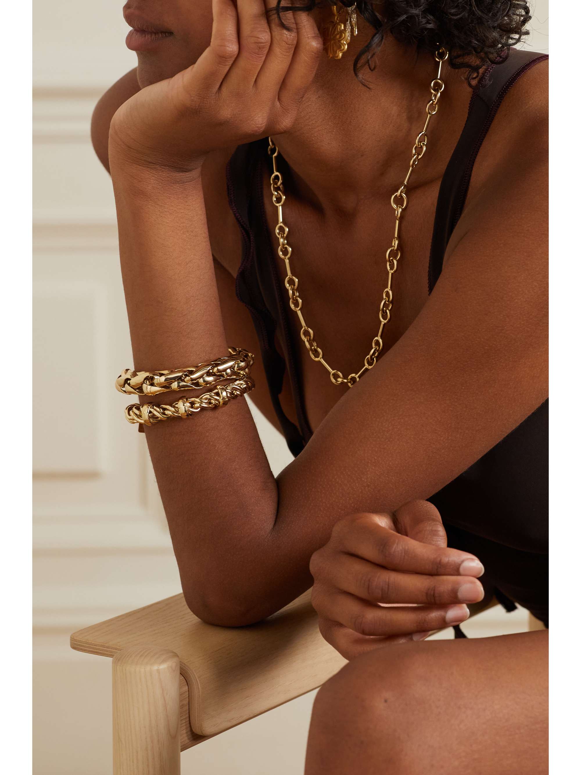 LAUREN RUBINSKI Medium 14-karat gold bracelet
