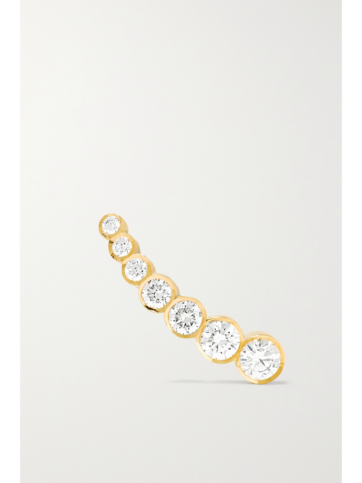 Sophie Bille Brahe Petite Croissant De Lune 18kt Gold Single Earring With Diamonds In Gold
